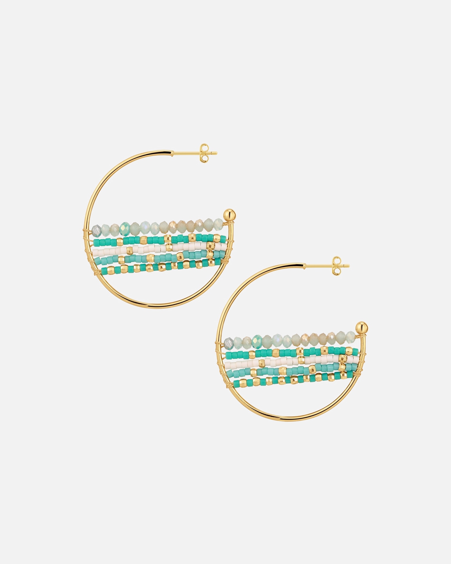 Obrączki dla Kobieta Yokoamii Kolczyki Mosiadz Żółte złoto 35,6 mm