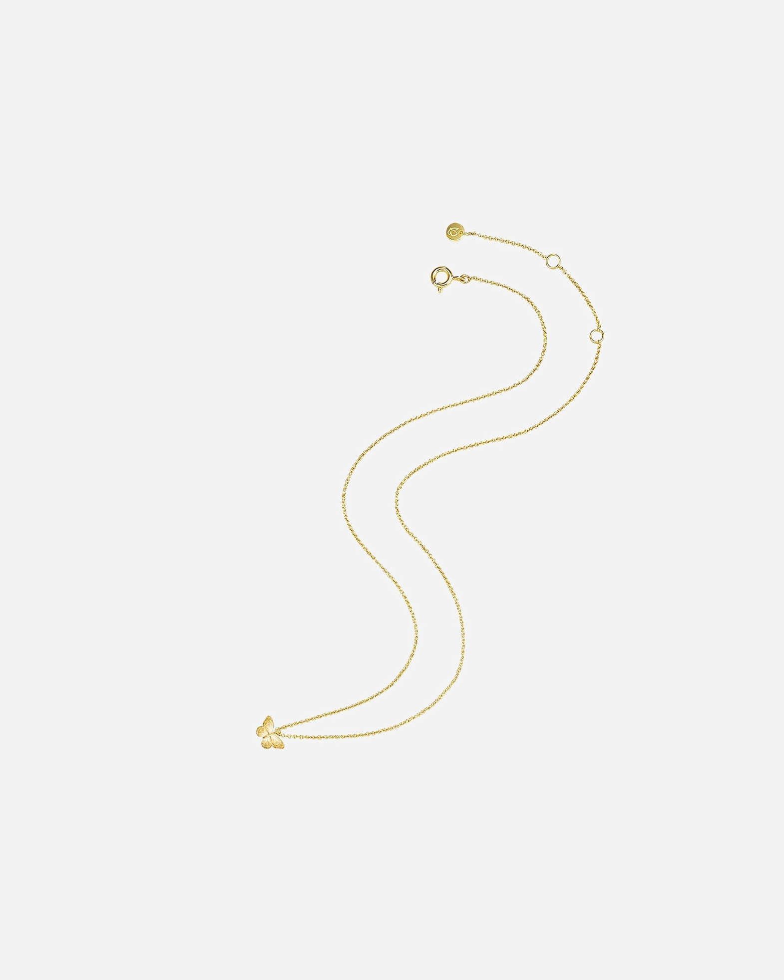 Naszyjnik dla Kobieta Glanzstücke München Naszyjnik srebrny Motyl srebro wysokiej próby żółte złoto 40,5 cm Basiskette + 5,0 cm Verlängerung