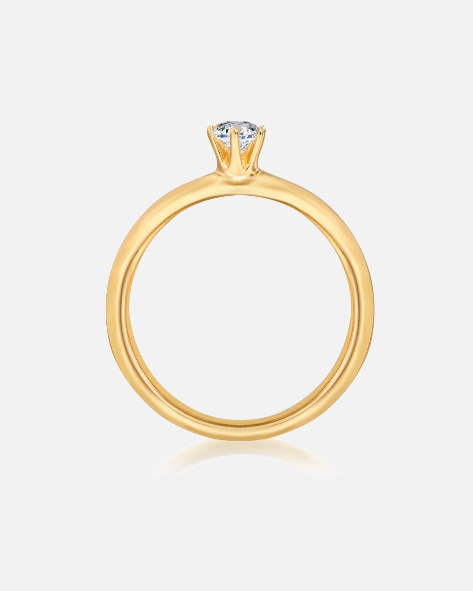 Pierścionek dla Kobieta Trilani Srebrny pierścionek srebro wysokiej próby Cyrkonia żółte złoto 52