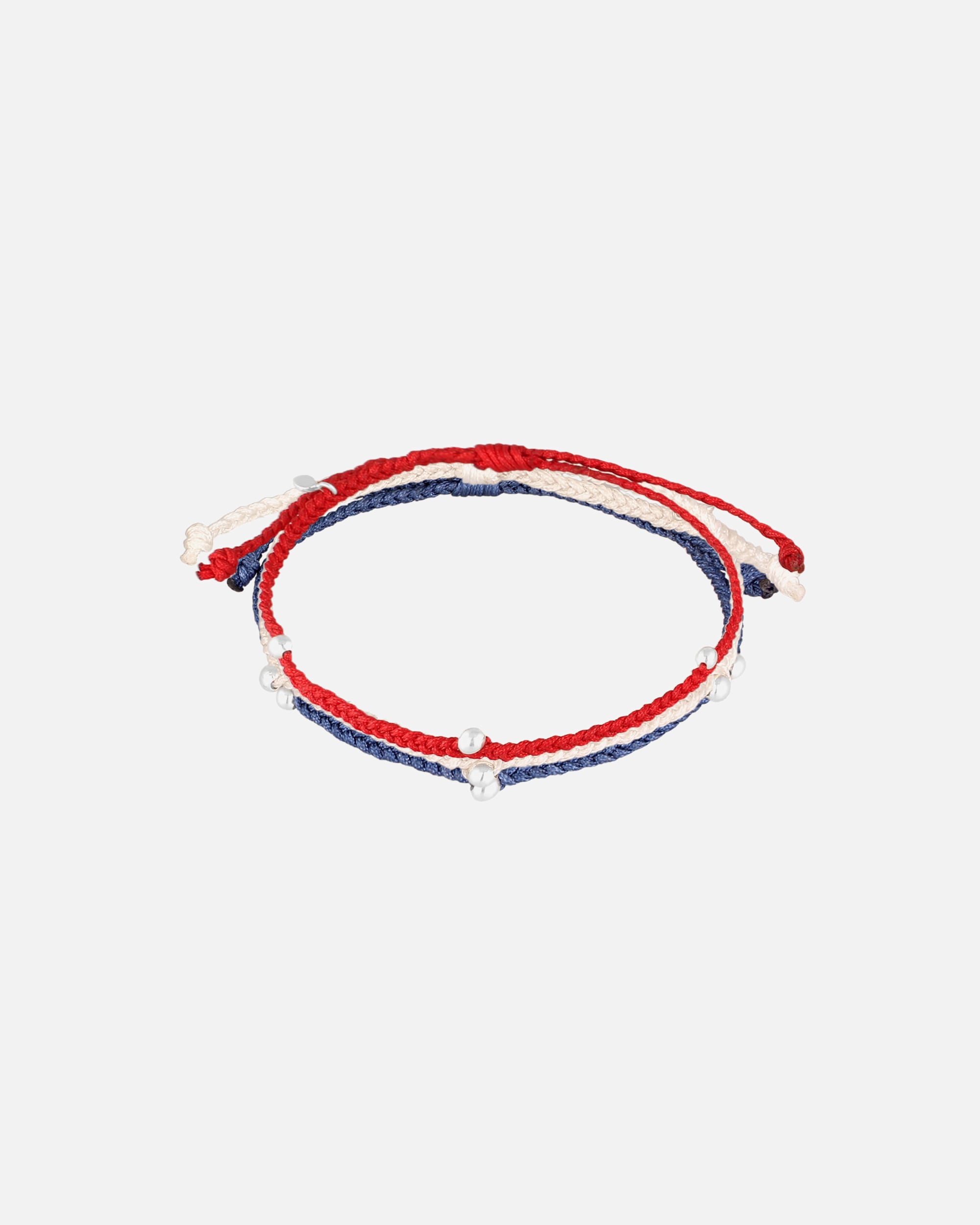 Bransoletka dla Kobieta Elli Damski zestaw koralików piłkarskich Niemcy z nylonu ze srebra próby 925 Niebieski