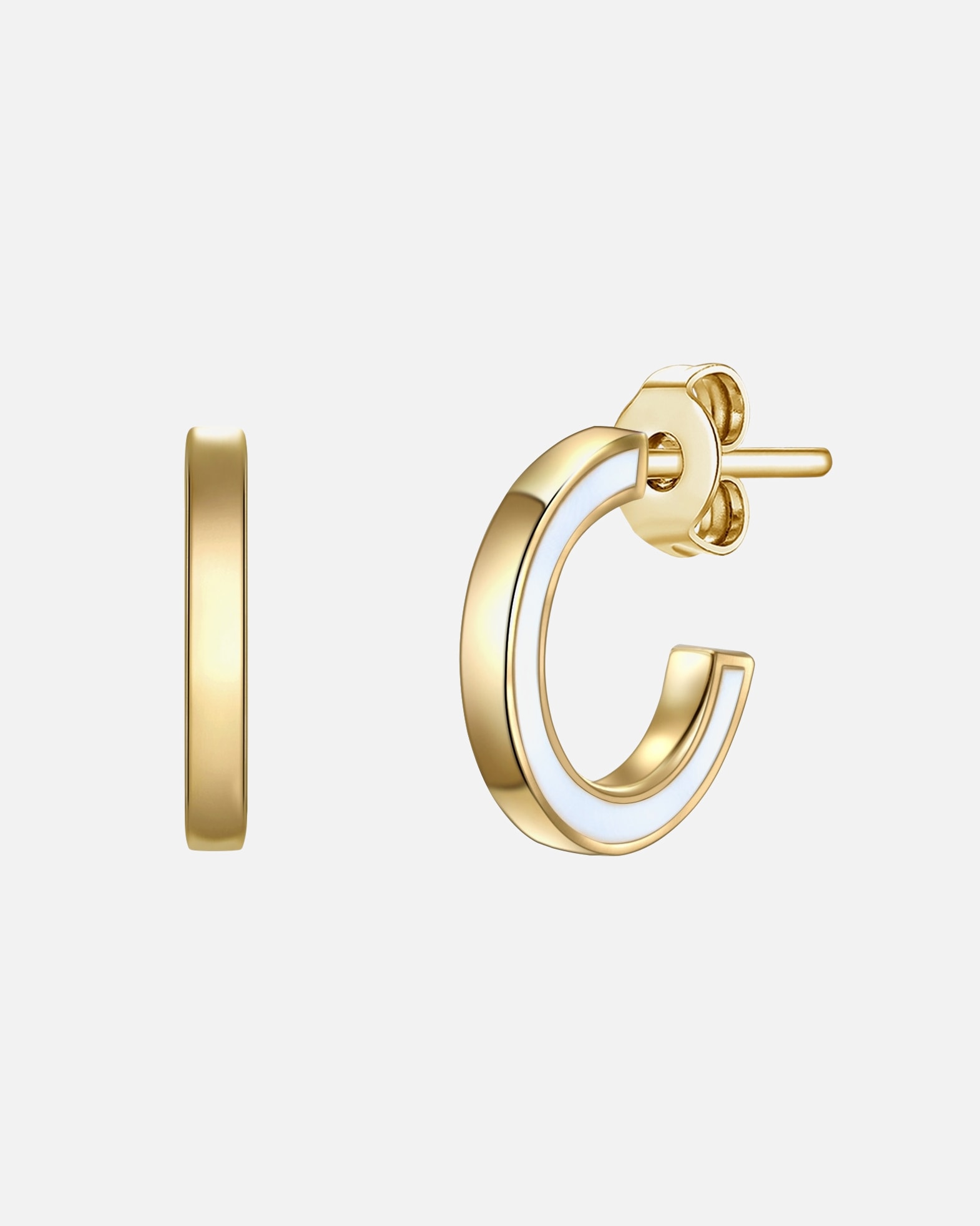 Obrączki dla Kobieta Glanzstücke München Srebrne kolczyki kreole srebro wysokiej próby żółte złoto 12,9 mm