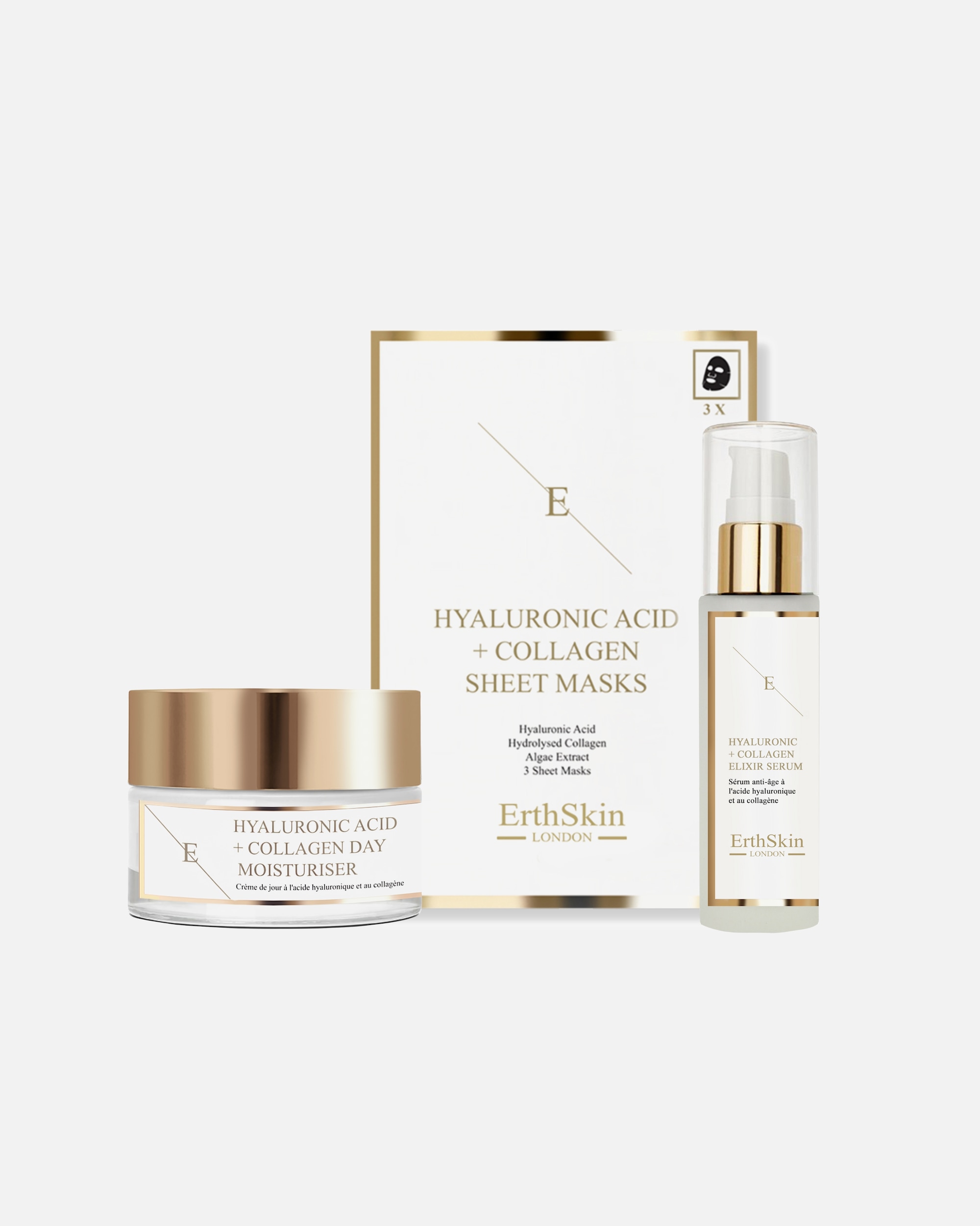 Zestaw do pielęgnacji twarzy dla Kobieta ErthSkin London Hydra Lift Glow Trio 1 sztukaka