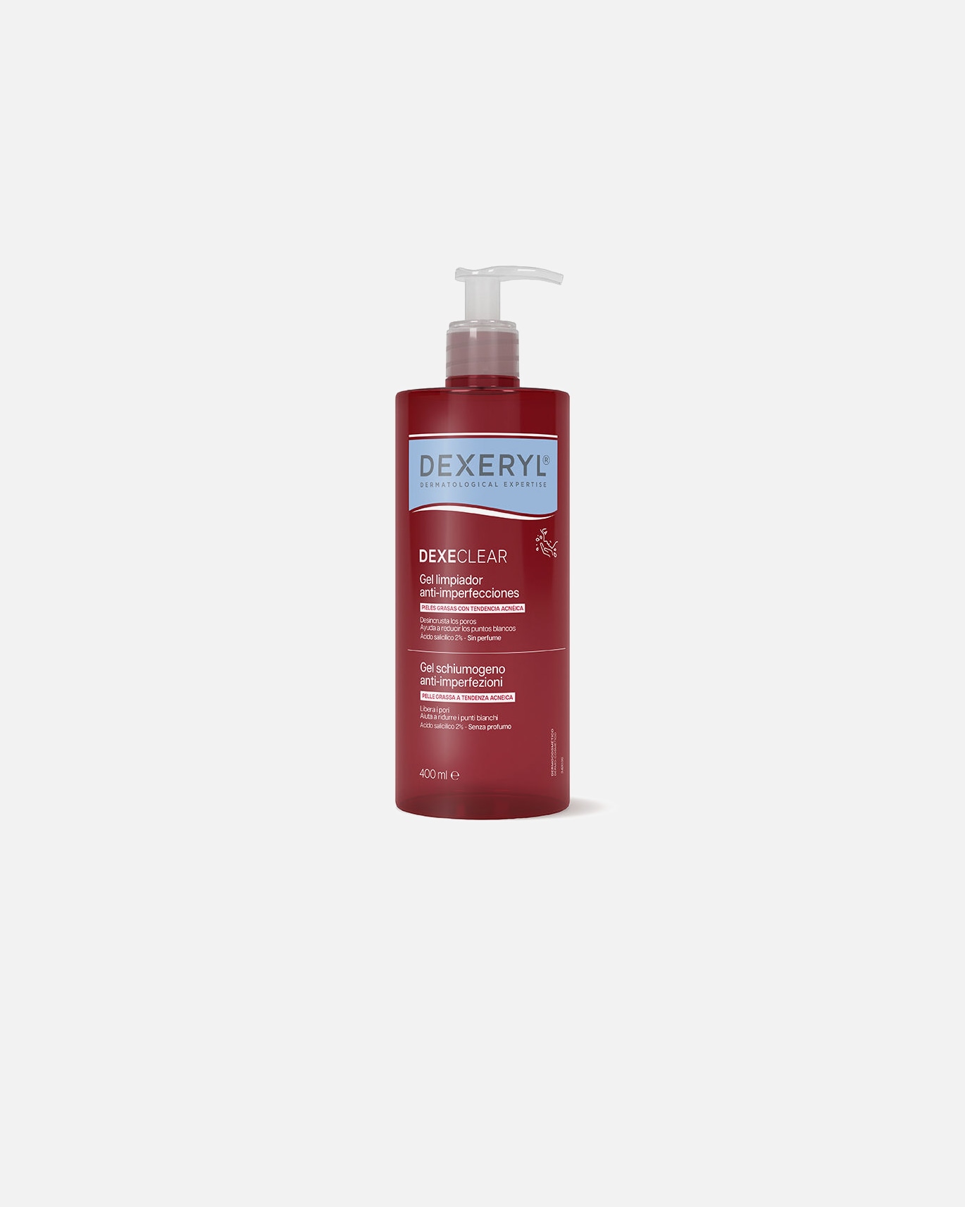 Żel myjący do twarzy dla Unisex DEXERYL Żel oczyszczający przeciw niedoskonałościom DEXECLEAR 400 ml