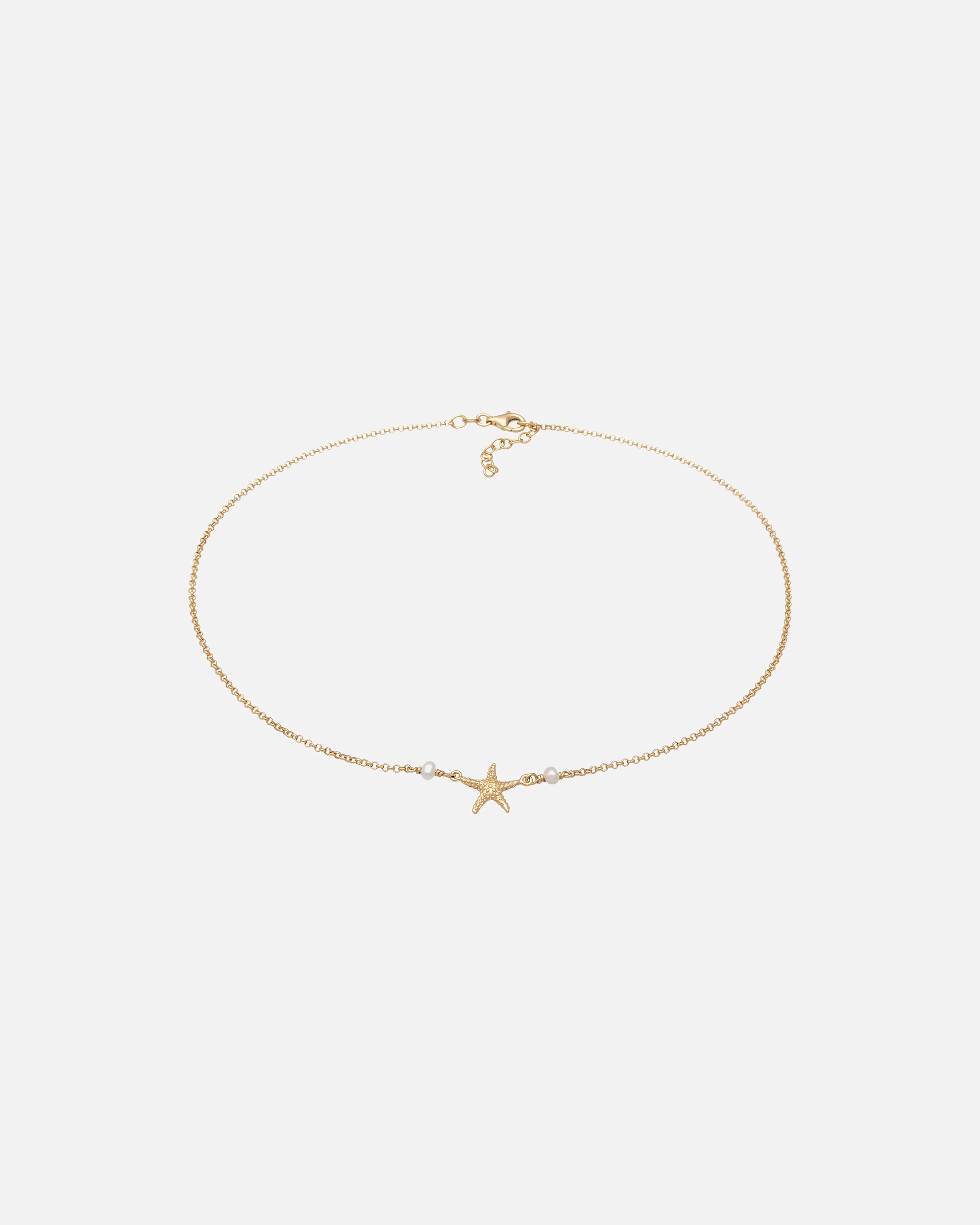 Naszyjnik dla Kobieta Elli Damski wisiorek choker rozgwiazda plażowa z perłą hodowlaną słodkowodną z pozłacanego srebra próby 925 Sterling Silver 36