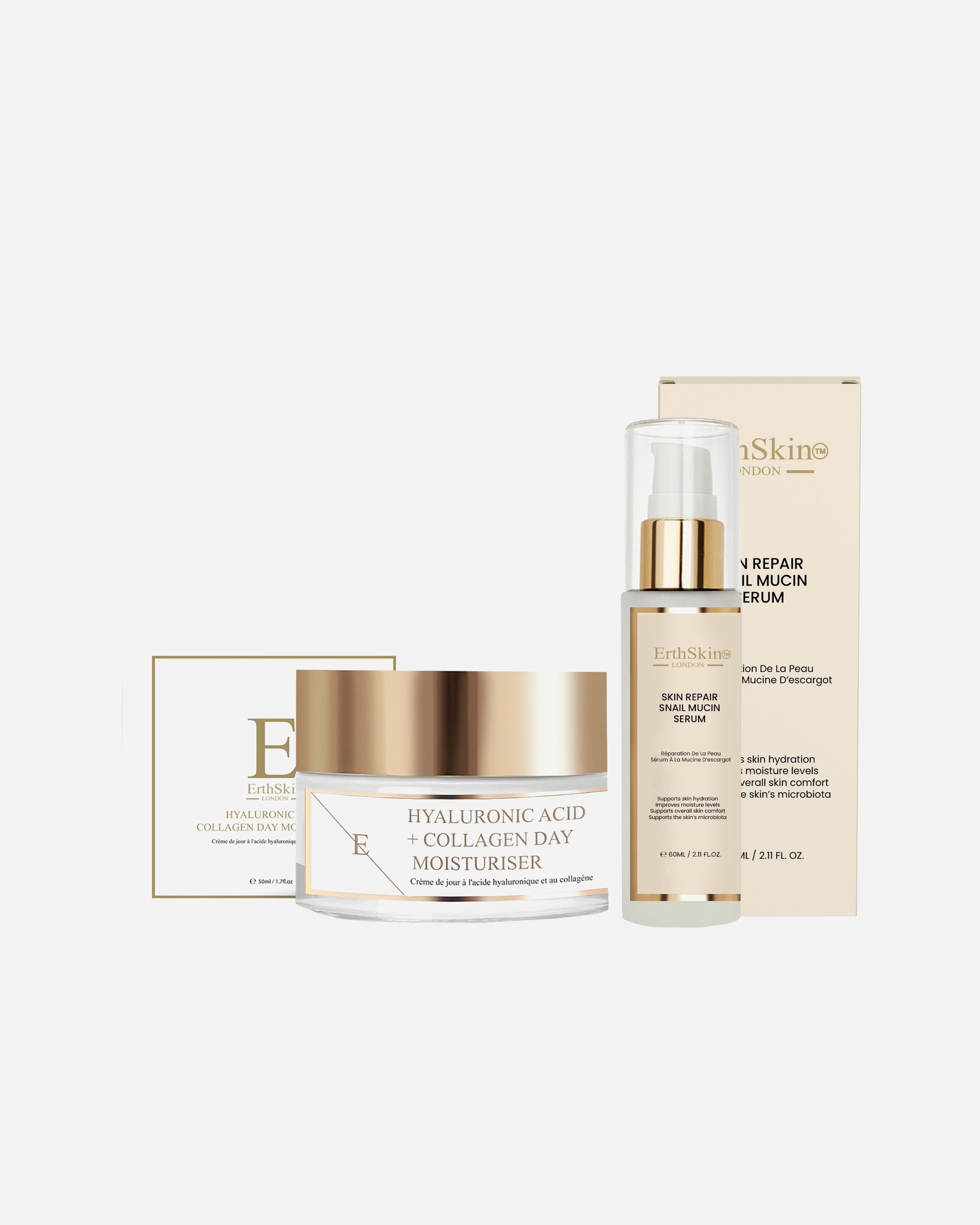 dla Unisex ErthSkin London Serum ze śluzem ślimaka i krem na dzień z kolagenem do naprawy skóry 1 sztukaka
