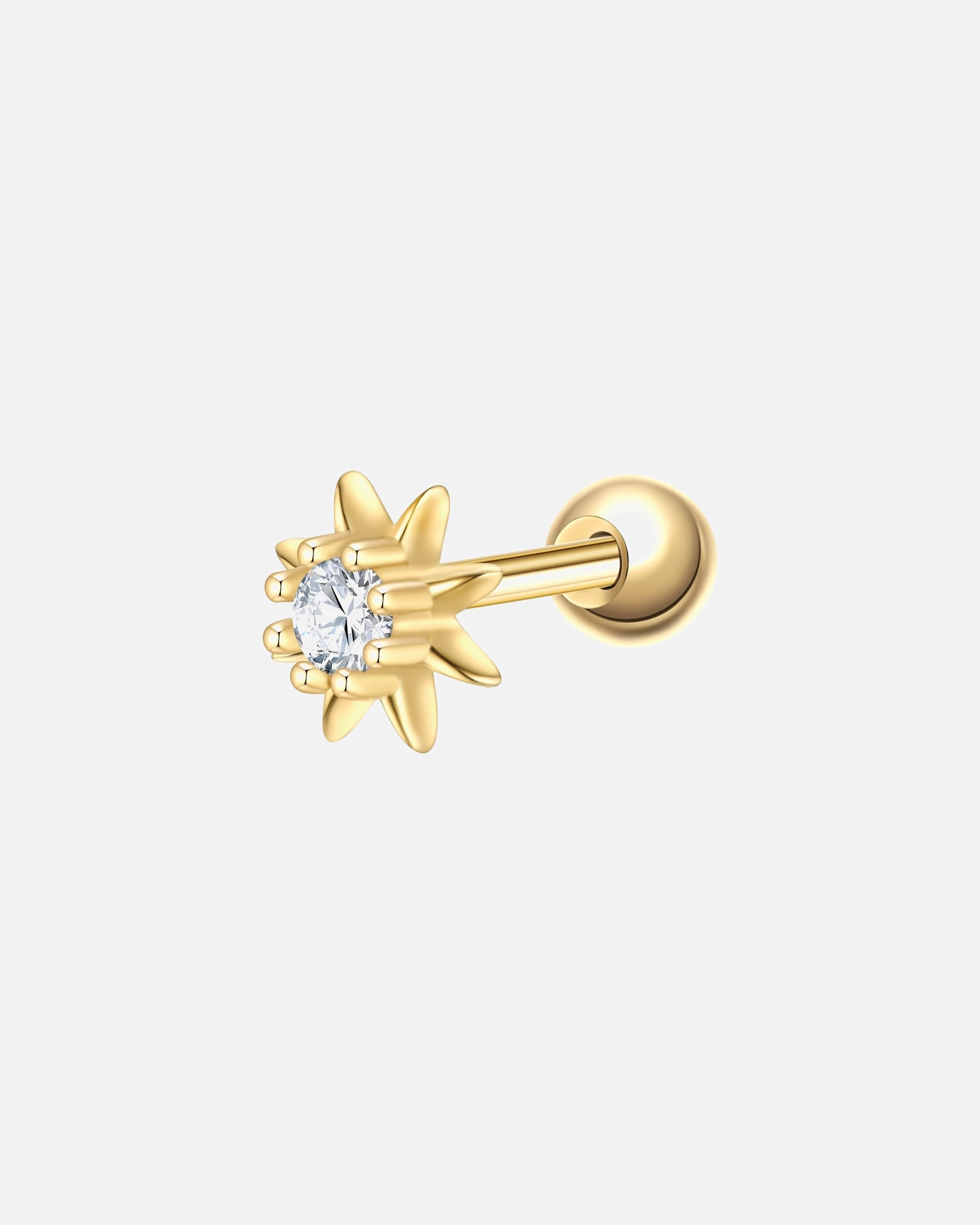 Kolczyki dla Kobieta Glanzstücke München Kolczyki Kwiat Srebro wysokiej próby Żółte złoto 4,7 mm