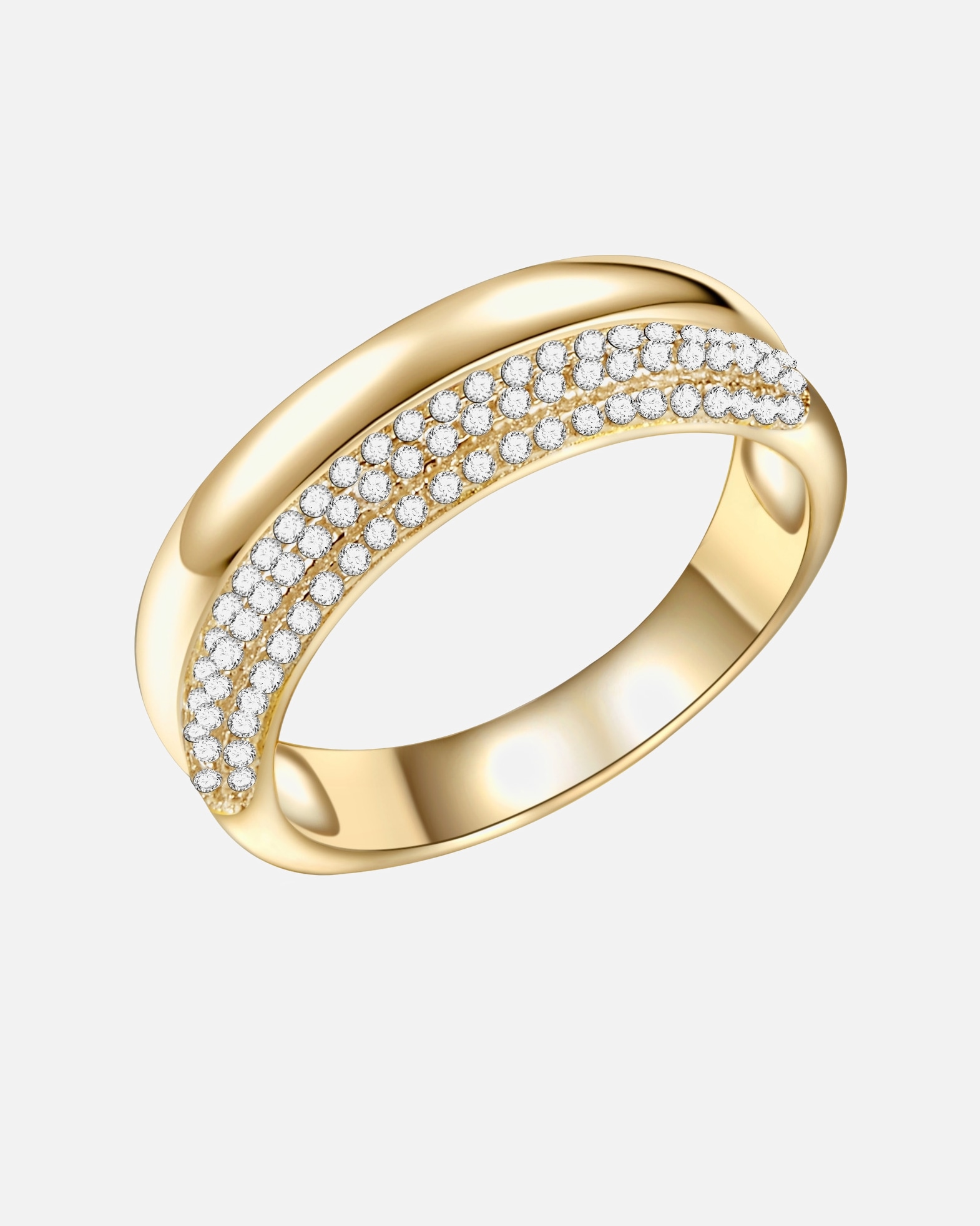 Pierścionek dla Kobieta Rafaela Donata Srebrny pierścionek srebro wysokiej próby Cyrkonia żółte złoto 58