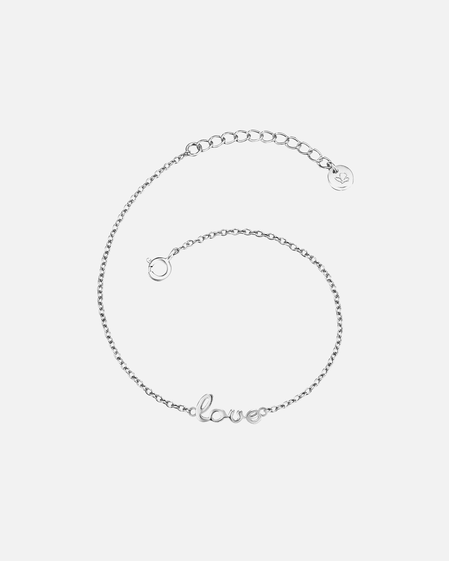 Bransoletka dla Kobieta Srebrna bransoleta Love srebro wysokiej próby srebrny 17,0 cm Basislänge + 3,0 cm Verlängerung