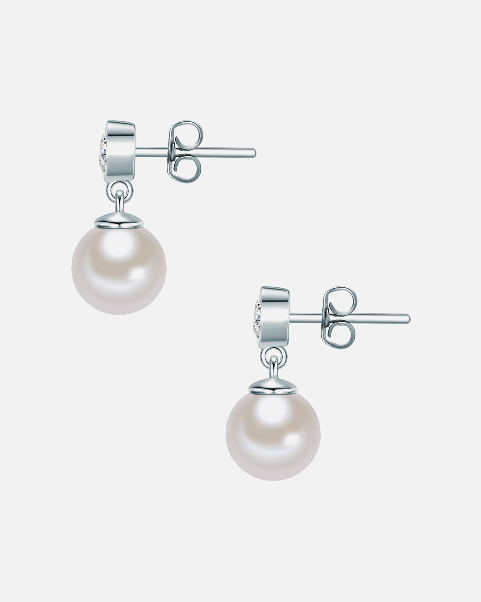 Kolczyki dla Kobieta Rafaela Donata Srebrne kolczyki sztyfty srebro wysokiej próby Cyrkonia Perła naturalna srebrny 18,7 mm
