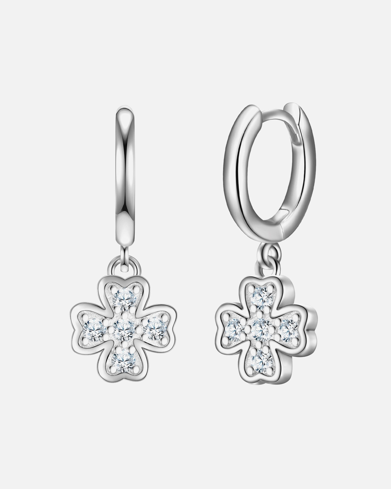 Obrączki dla Kobieta Kolczyki Koniczynka z Srebro wysokiej próby w Srebrny 20,3 mm