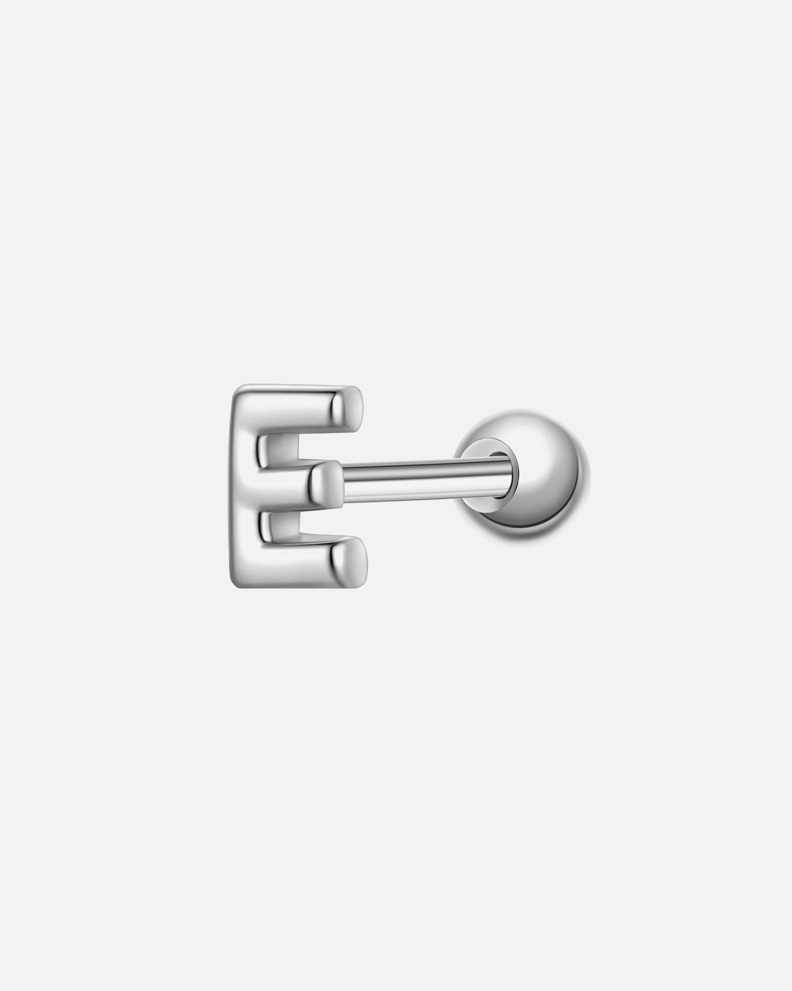 Kolczyki dla Kobieta Glanzstücke München Piercing Litera E ze srebra próby 925 w kolorze srebrnym 4,0 mm