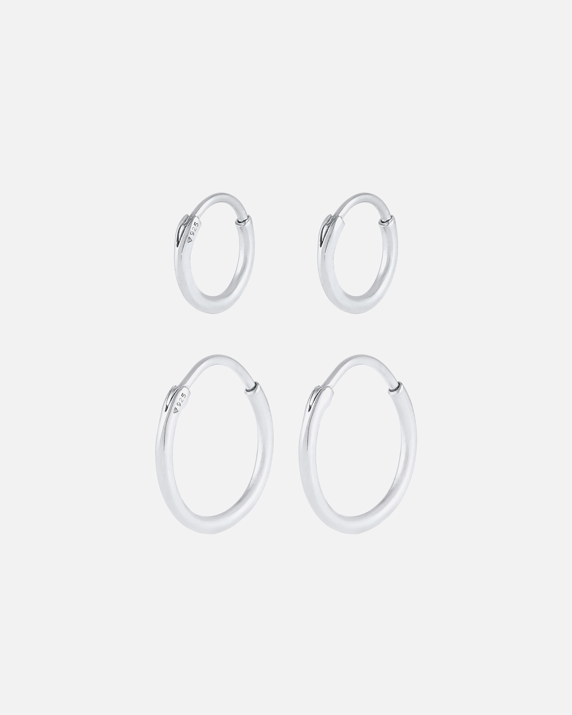 Kolczyki dla Mężczyzna Gents Creole Set Duo Basic Trend Classic w kolorze srebrnym 925 Sterling Silver pozłacanym silberfarben