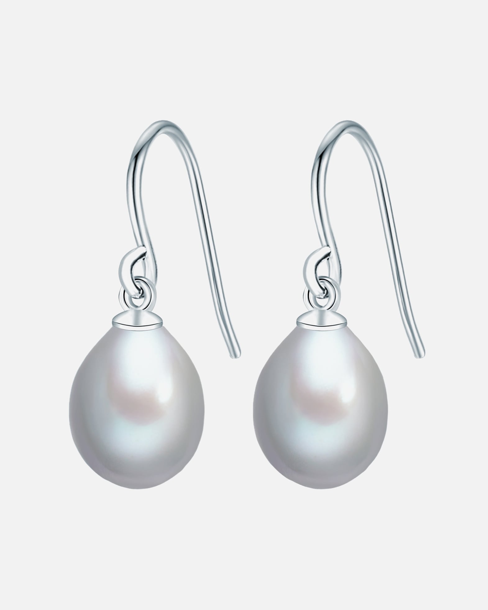 Kolczyki dla Kobieta Valero Pearls Kolczyki wiszące z perłą srebro wysokiej próby Perła hodowlana słodkowodna srebrny 25,0 mm