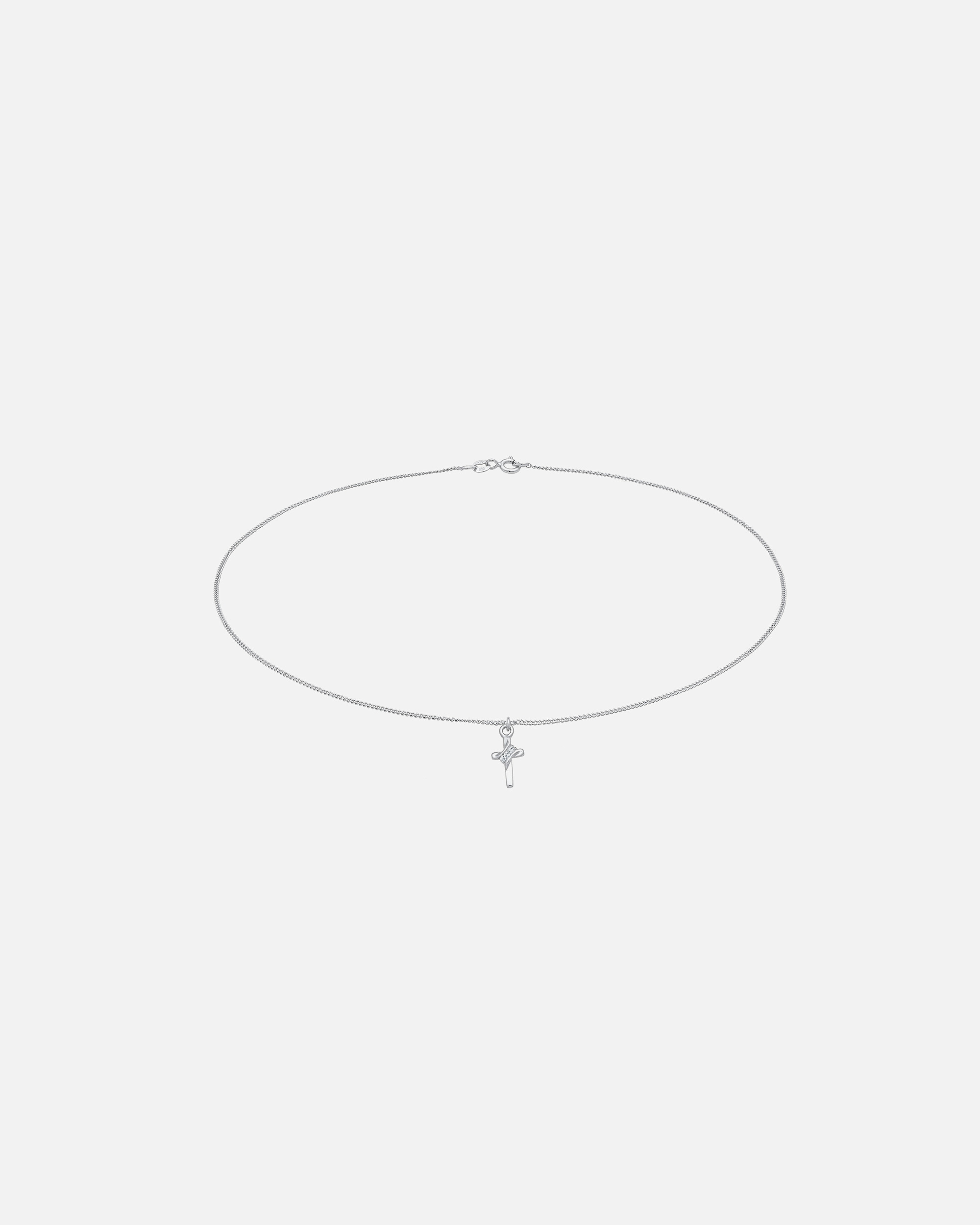 Naszyjnik dla Kobieta Elli Damski Choker z zawieszką krzyżykiem z kryształem w srebrze próby 925 Sterling Silver silberfarben