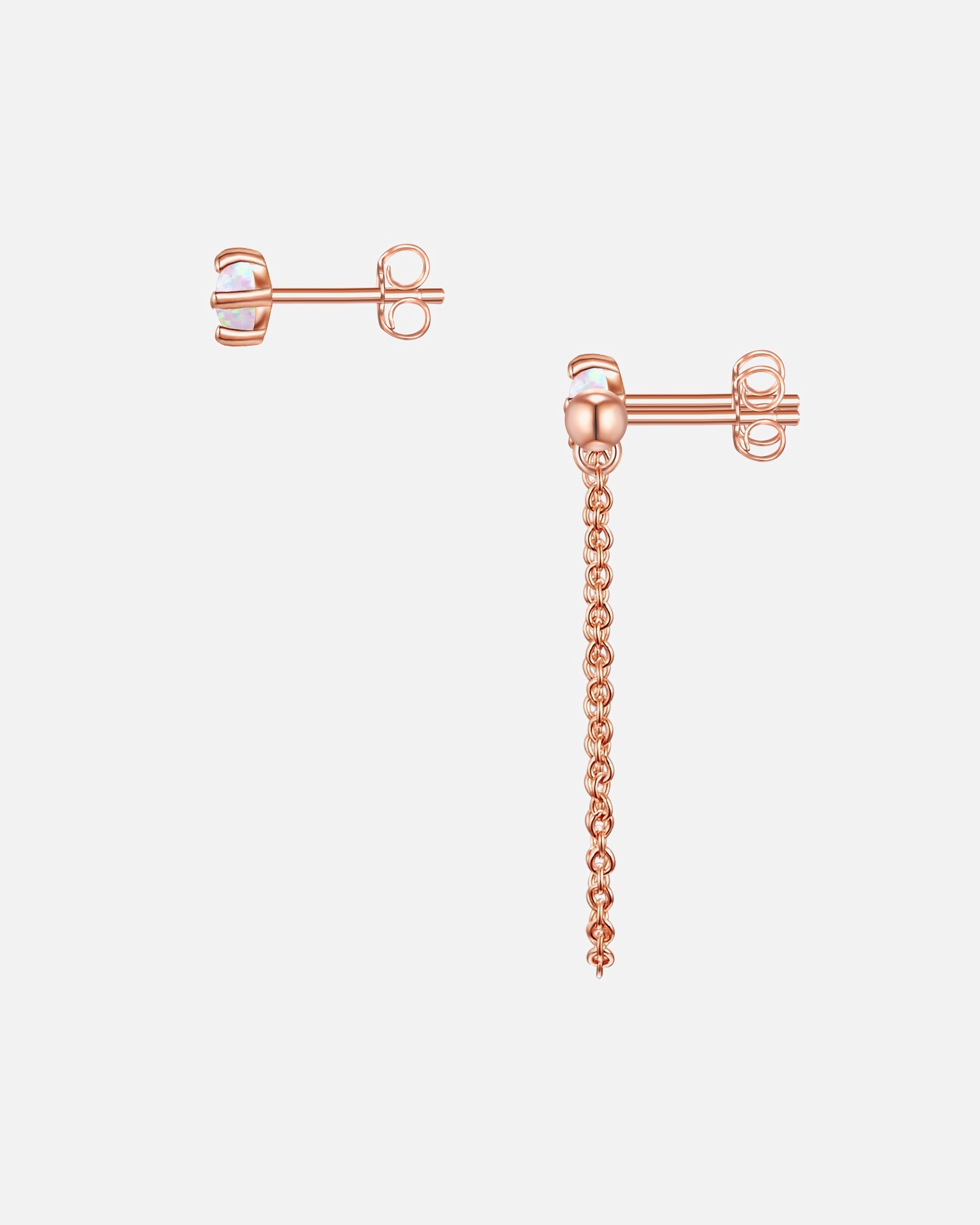 Kolczyki dla Kobieta Glanzstücke München Srebrne kolczyki sztyfty srebro wysokiej próby Opal (synt.) różowe złoto 35,6 mm