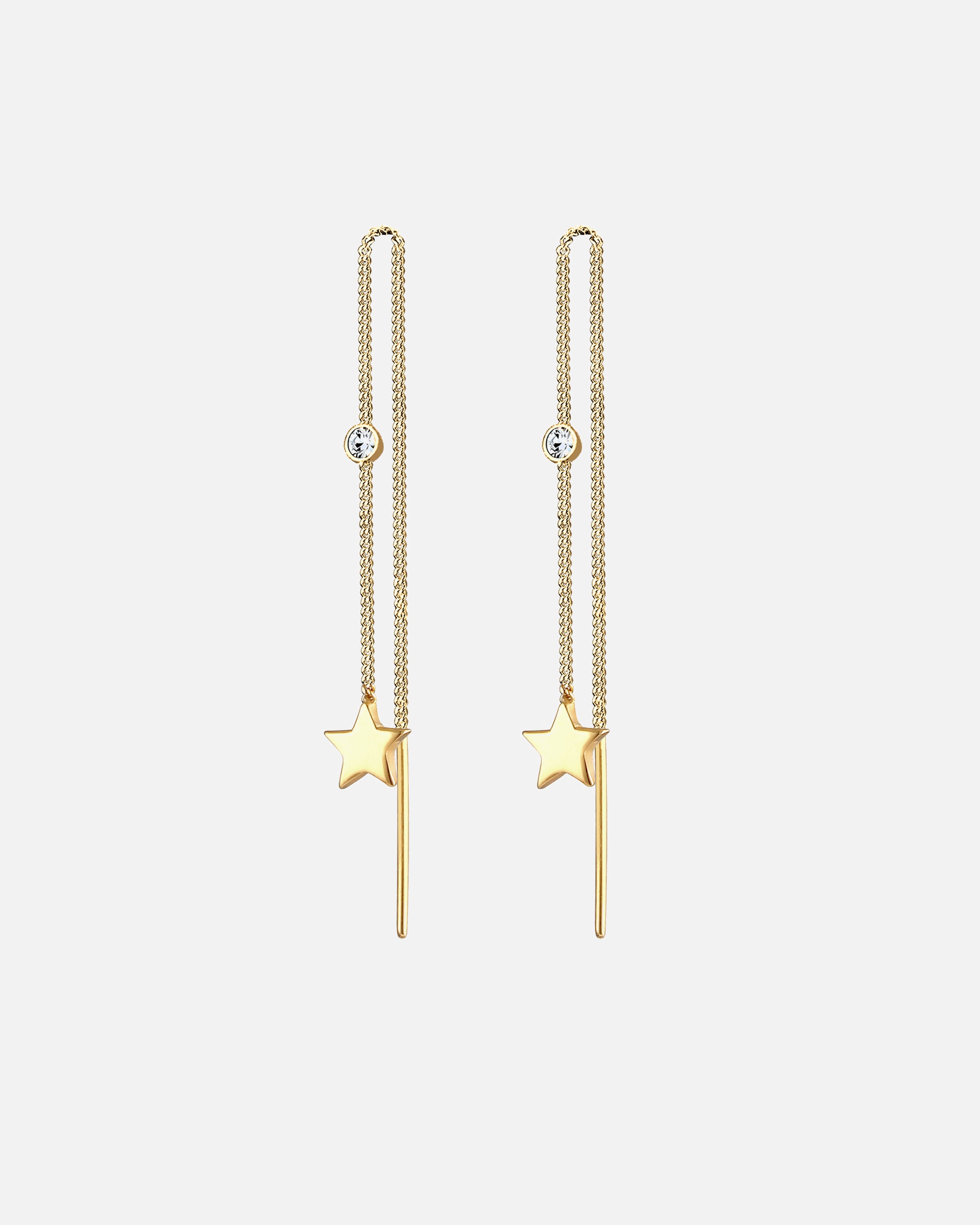 Kolczyki dla Kobieta Elli Damski wisior gwiazdkowy z kryształami z 925 sztuk srebra szterlingowego. goldfarben