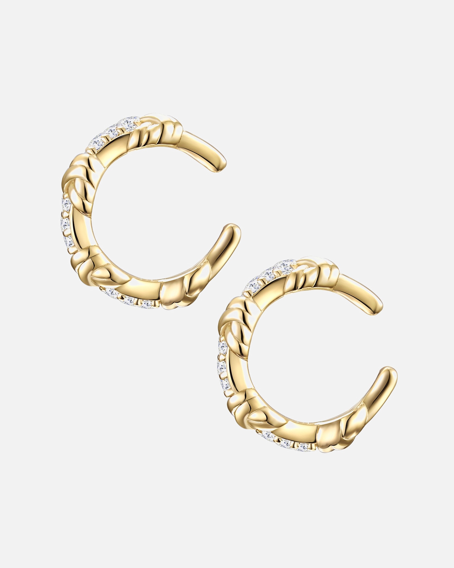 Kolczyki dla Kobieta Glanzstücke München Srebrne klamry na ucho srebro wysokiej próby Cyrkonia żółte złoto 2,7 mm