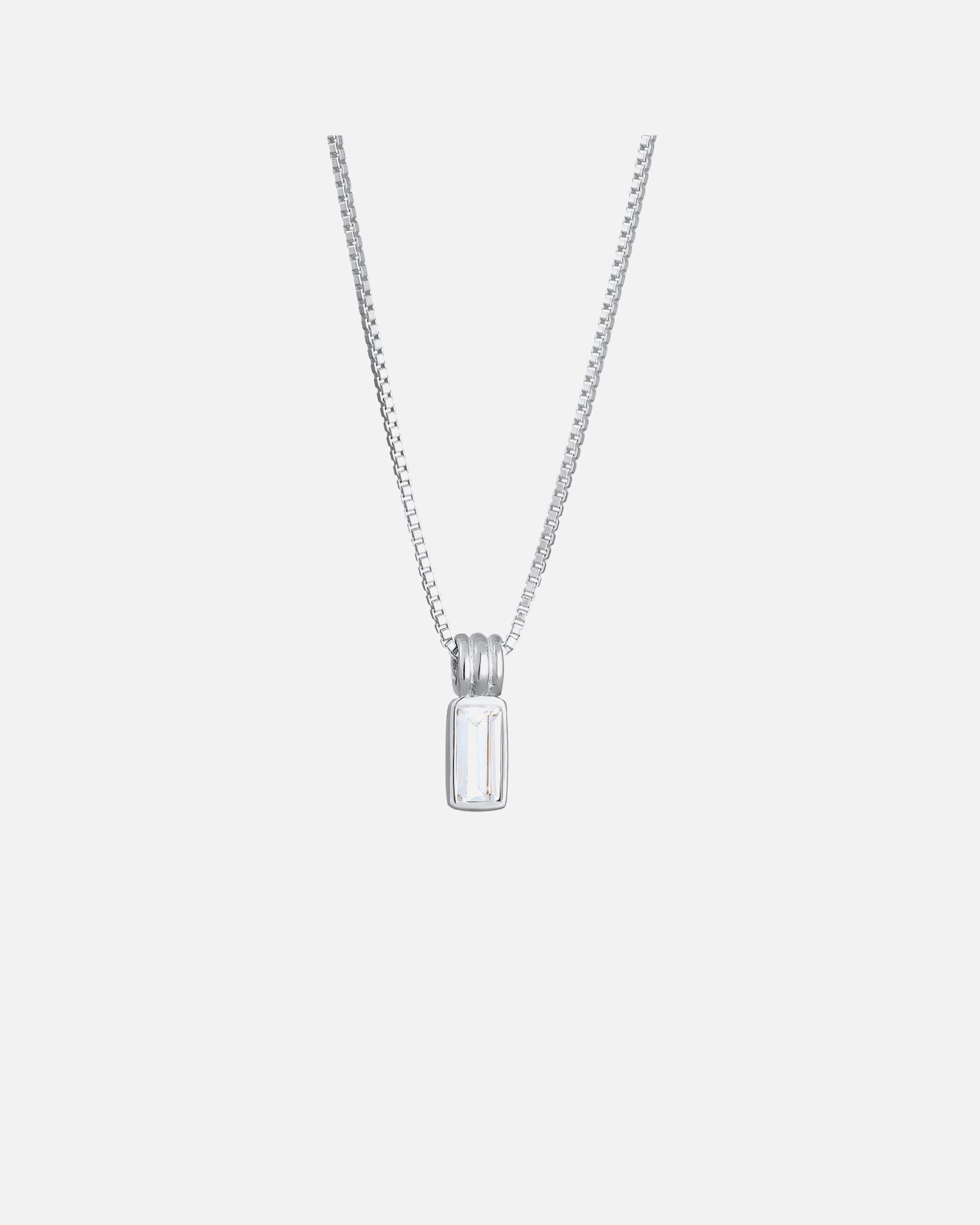 Naszyjnik dla Mężczyzna KUZZOI Kuzzoi Naszyjnik z wisiorkiem Mężczyźni prostokąt Box Chain Topaz szmaragdowy cięcie biały Srebro 925 Sterling Silver Party / New Year's Eve 50 cm 50