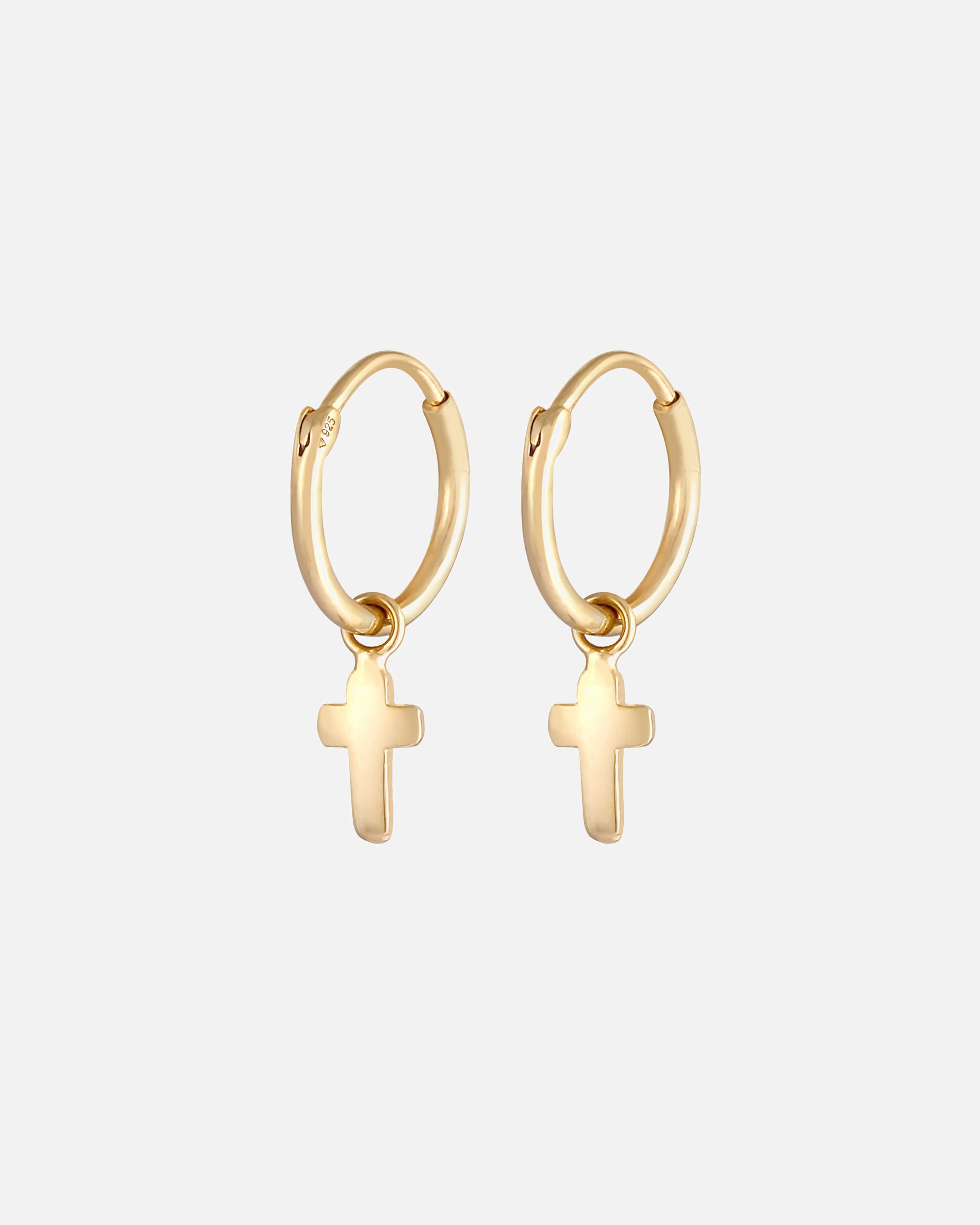 Kolczyki dla Kobieta Elli Kobiety Creole Pendant Cross Religia w 925 Sterling Silver goldfarben