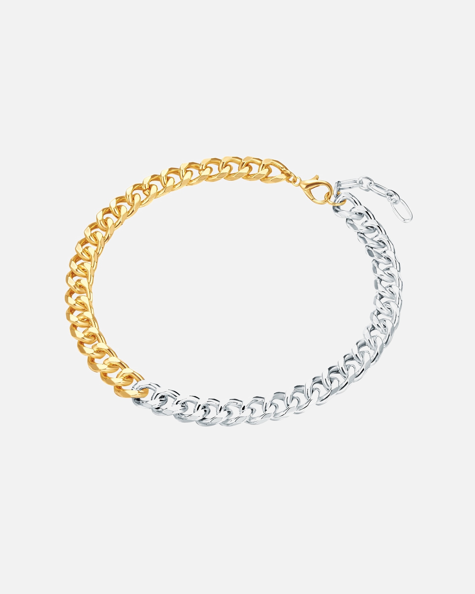 Naszyjnik dla Kobieta Lulu & Jane Łańcuszek z Stop metali w Srebrny/żółte złoto 43,0 cm Basiskette + 5,0 cm Verlängerung