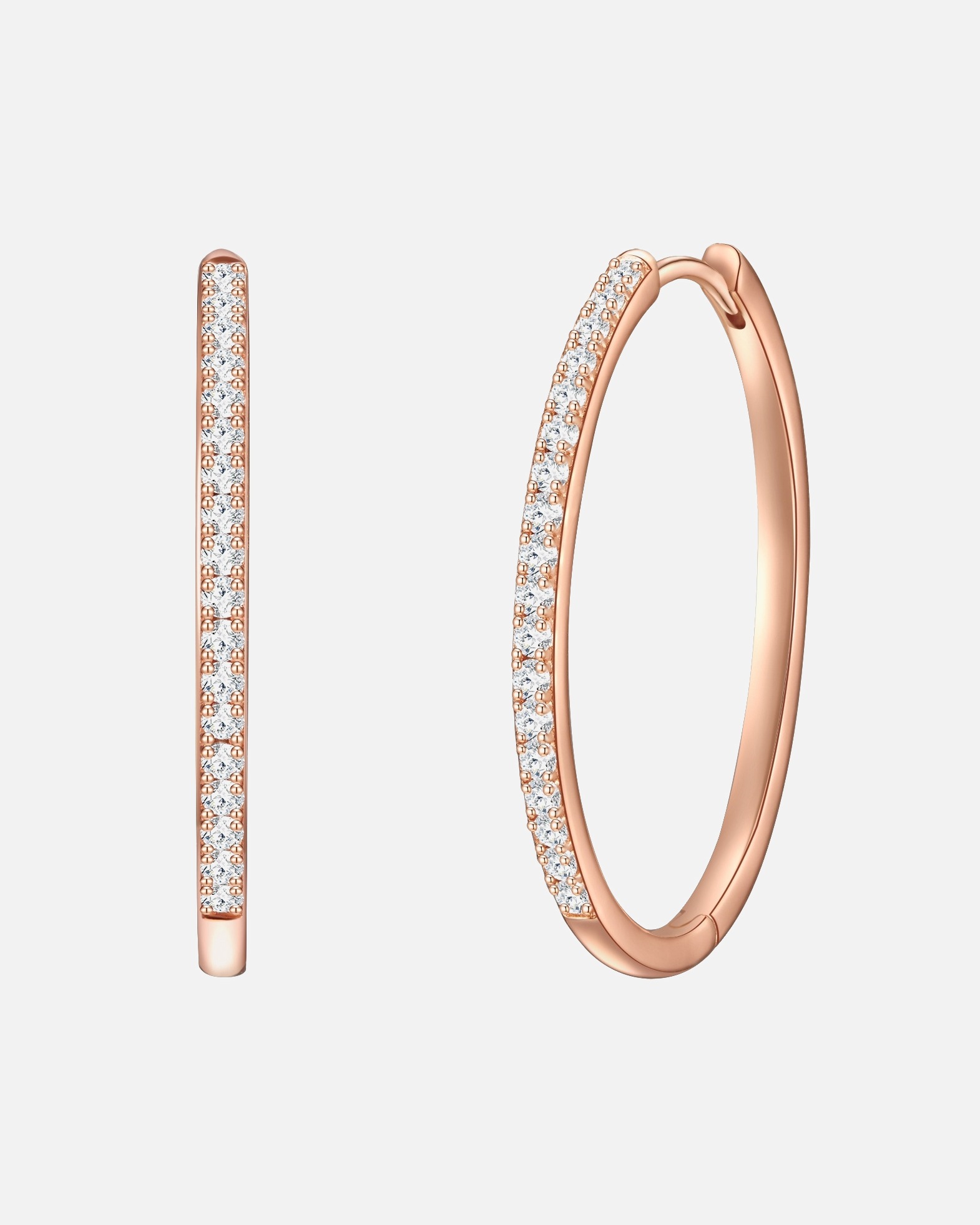 Obrączki dla Kobieta Glanzstücke München Kolczyki z Srebro wysokiej próby w Różowy złoty 33,5 mm