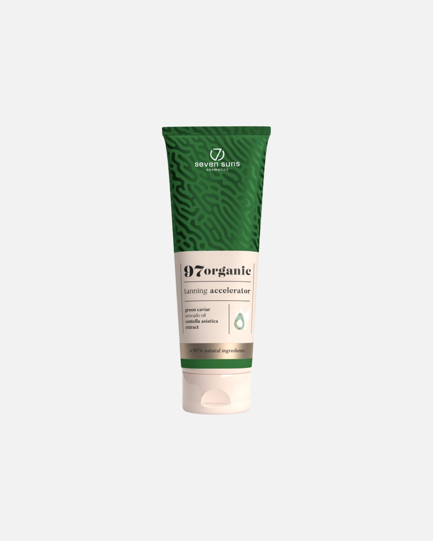 Balsam do opalania dla Unisex 7suns Default Brand Line Naturalny przyspieszacz opalania z zielonym kawiorem i olejkiem z awokado 250 ml