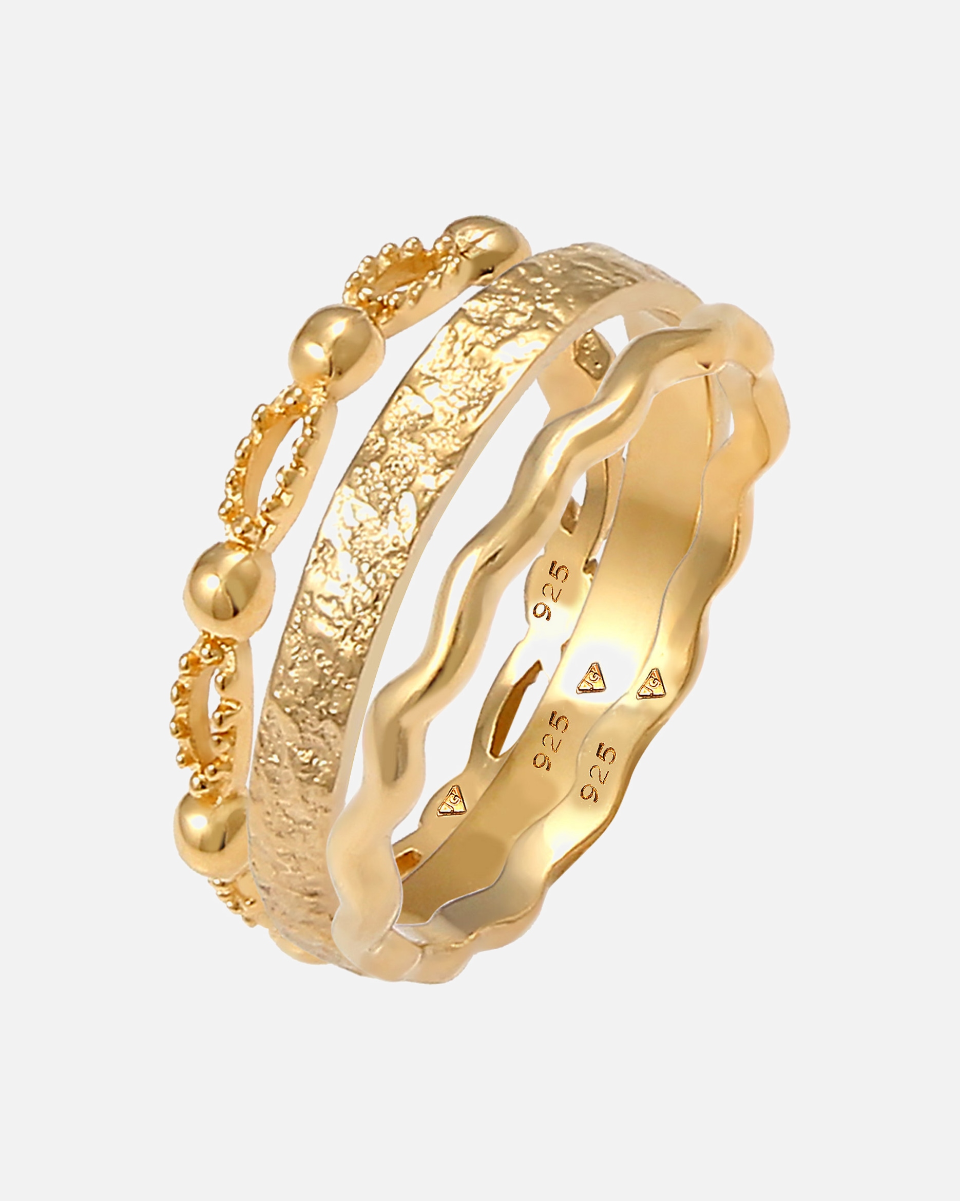 Pierścionek dla Kobieta Elli Ladies Bandwrings Wave Wave Ball 925 Sterling Silver 56