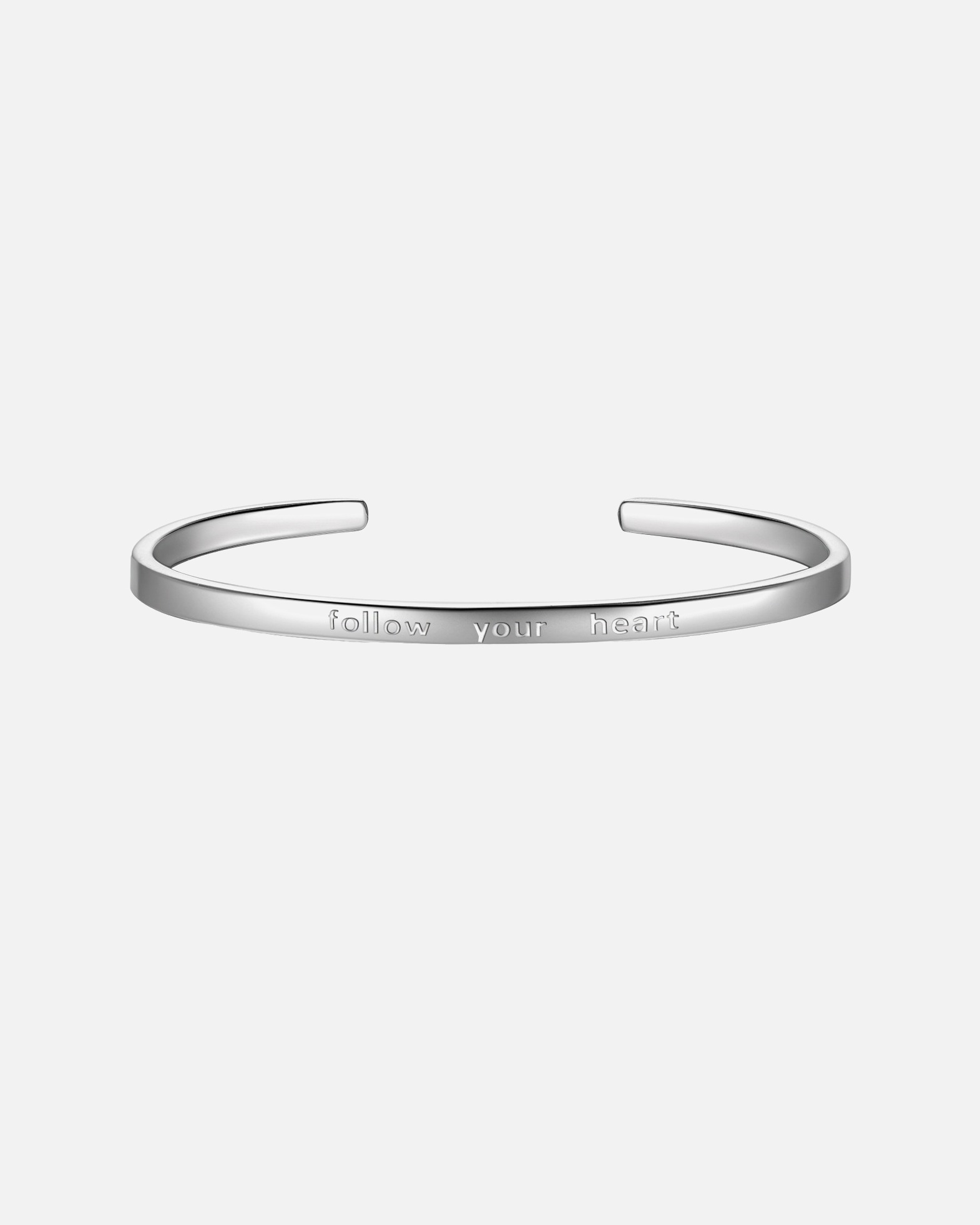 Bransoletka obręcz dla Kobieta Glanzstücke München Bransoletka follow your heart z Srebro wysokiej próby w Srebrny 17,0 cm, flexibel einstellbar