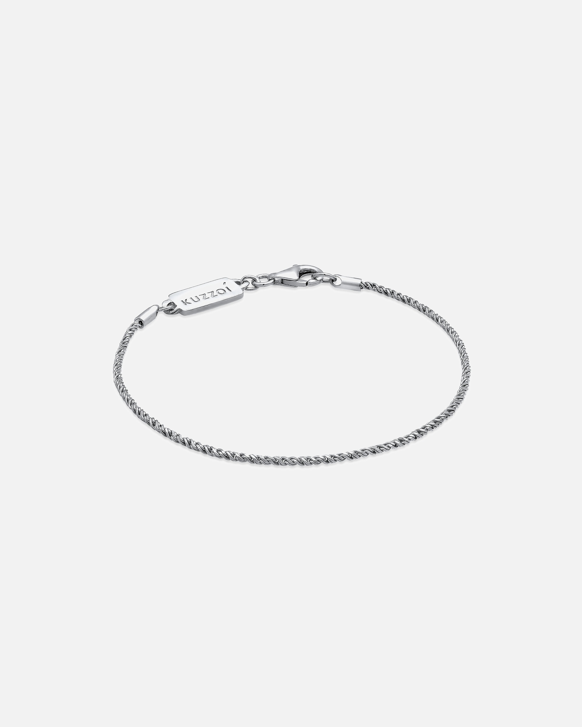 Bransoletka dla Mężczyzna Męski łańcuszek sznurkowy Twisted Basic Elegant w oksydowanym srebrze 925 Sterling Silver 19