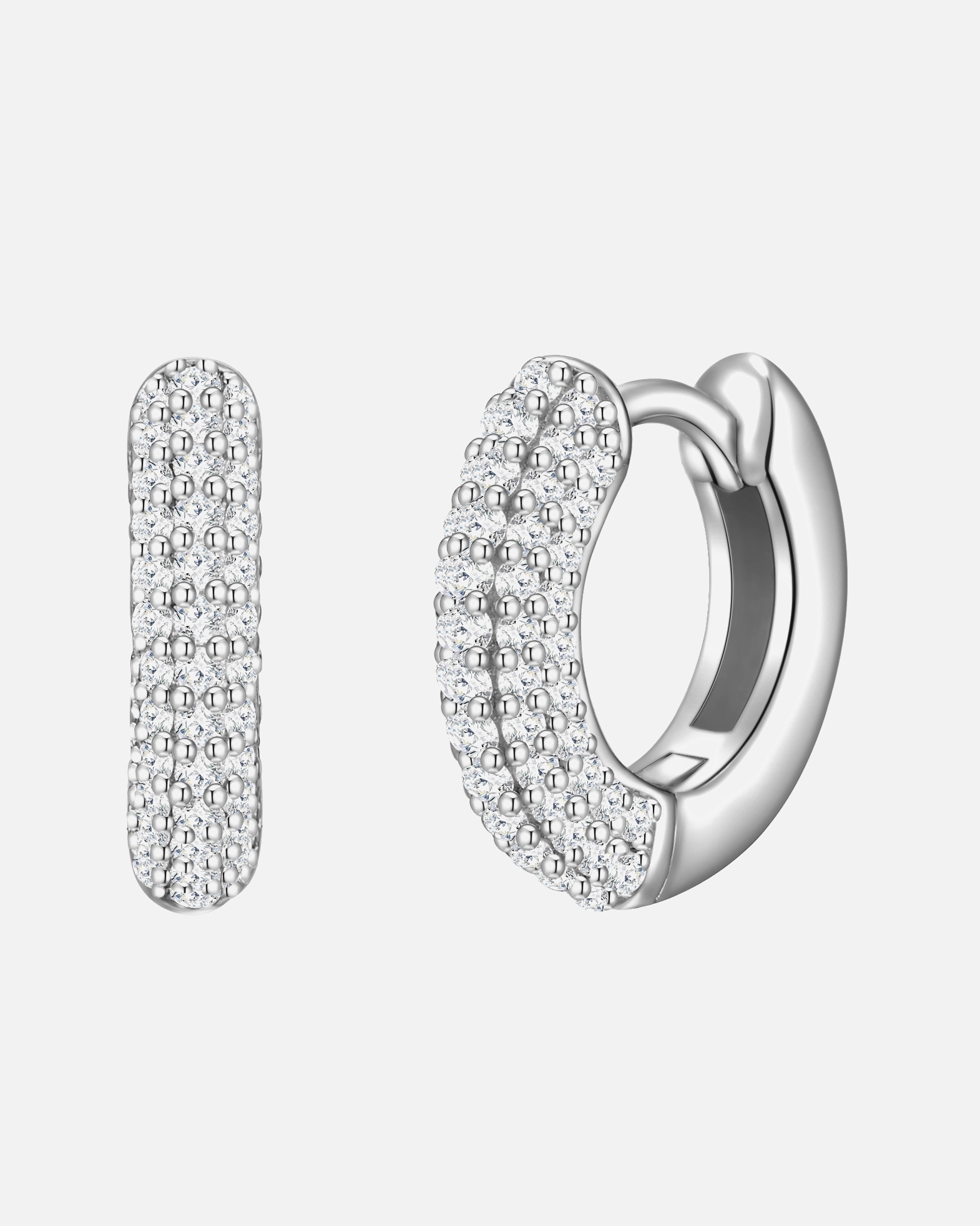 Obrączki dla Kobieta Srebrne kolczyki kreole srebro wysokiej próby Cyrkonia srebrny 12,8 mm