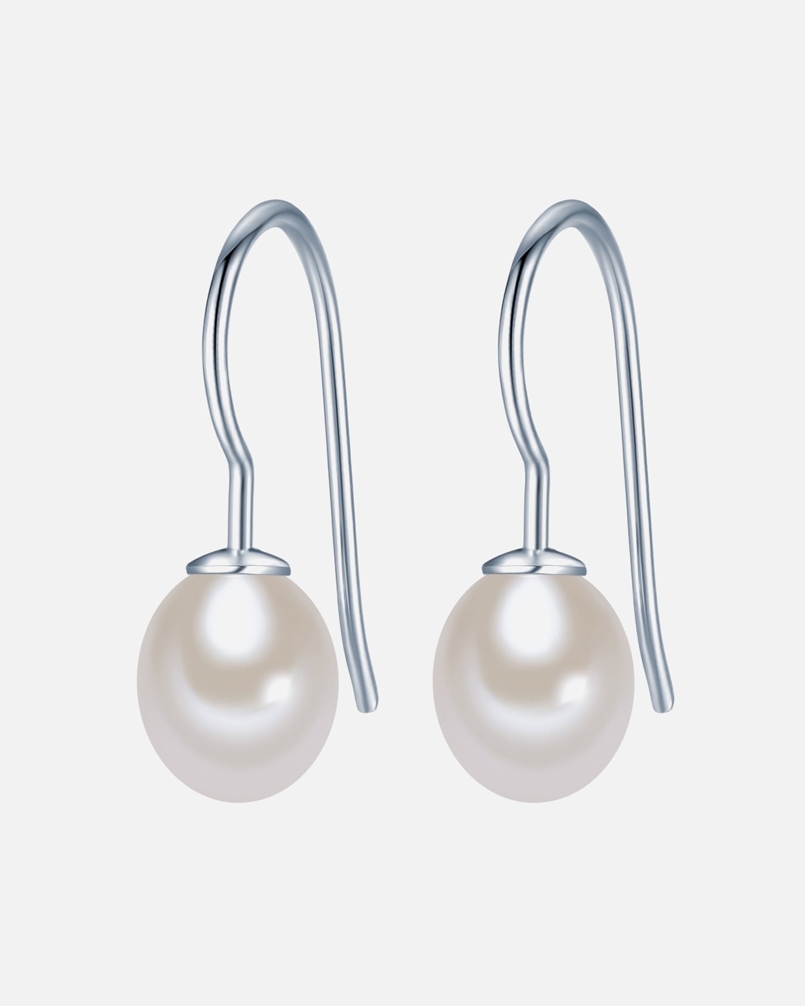 Kolczyki dla Kobieta Kolczyki wiszące z perłą srebro wysokiej próby Perła hodowlana słodkowodna srebrny 24,0 mm