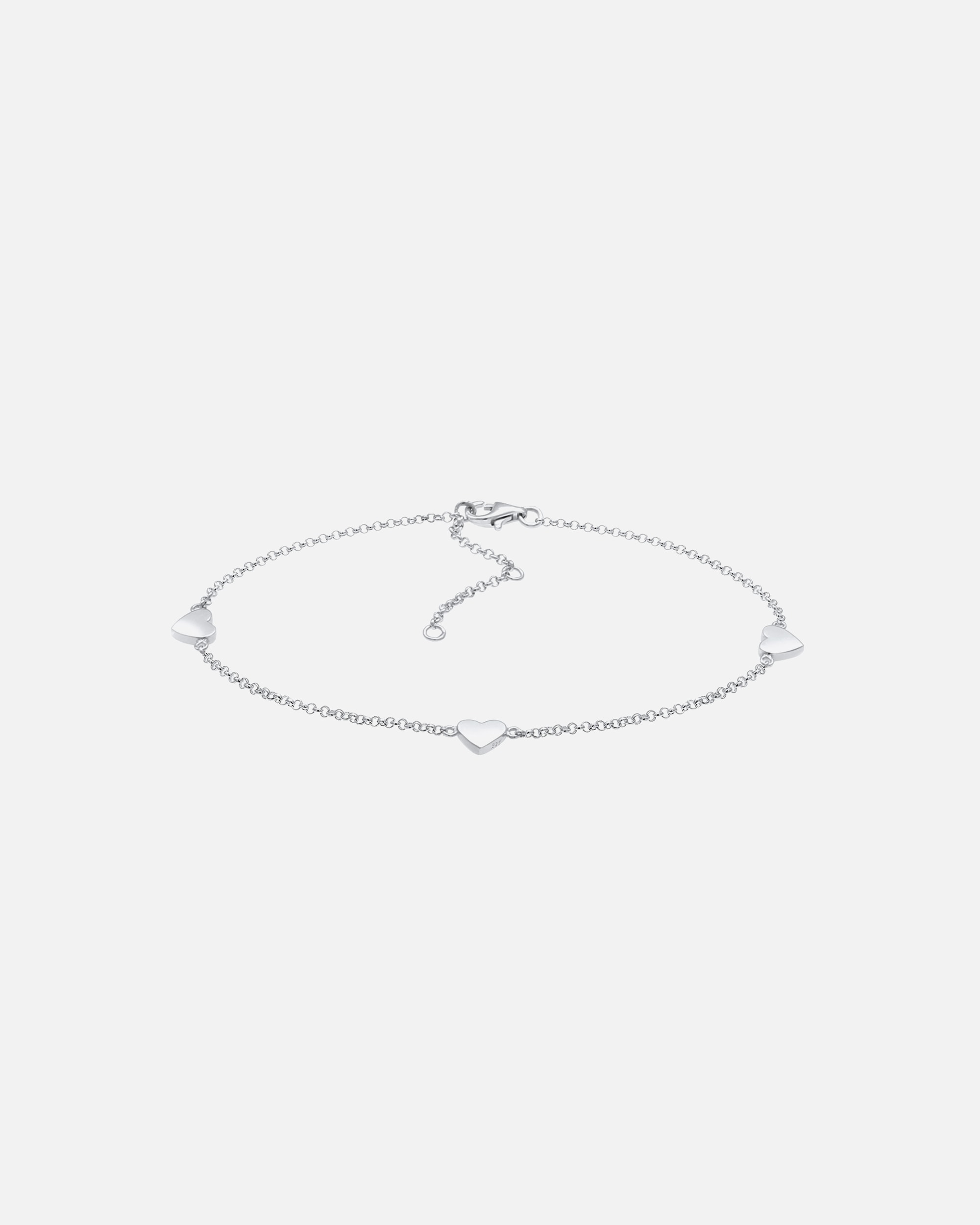 Ozdoby dla Kobieta Nenalina Damska bransoletka na kostkę zawieszka serce w srebrze 925 Sterling Silver silberfarben