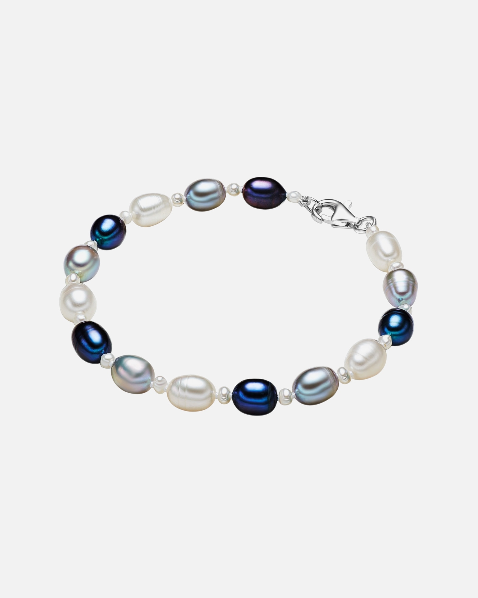 Bransoletka dla Kobieta Valero Pearls Bransoletka z pereł srebro wysokiej próby Perła hodowlana słodkowodna srebrny 19,0 cm