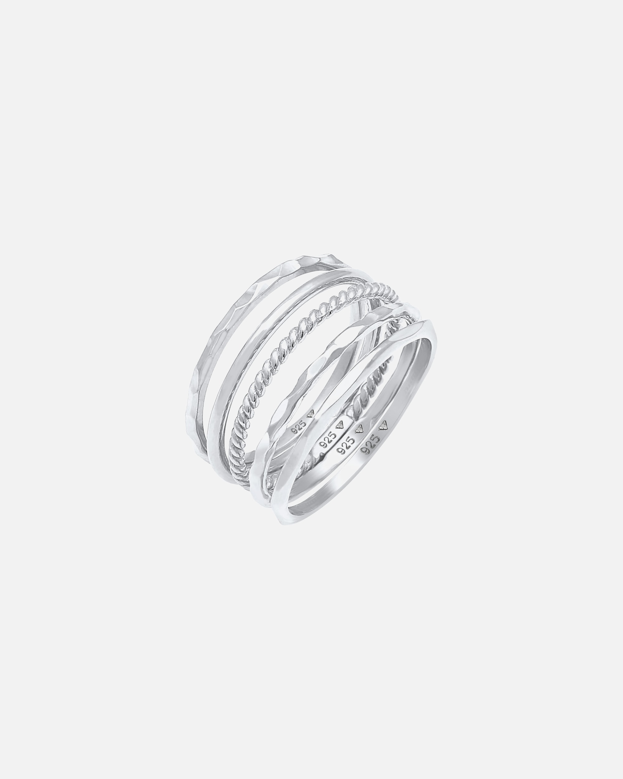 Pierścionek dla Kobieta Elli Damski zestaw pierścionków Minimal Trendy Bloger Basic w srebrze próby 925 Sterling Silver 50