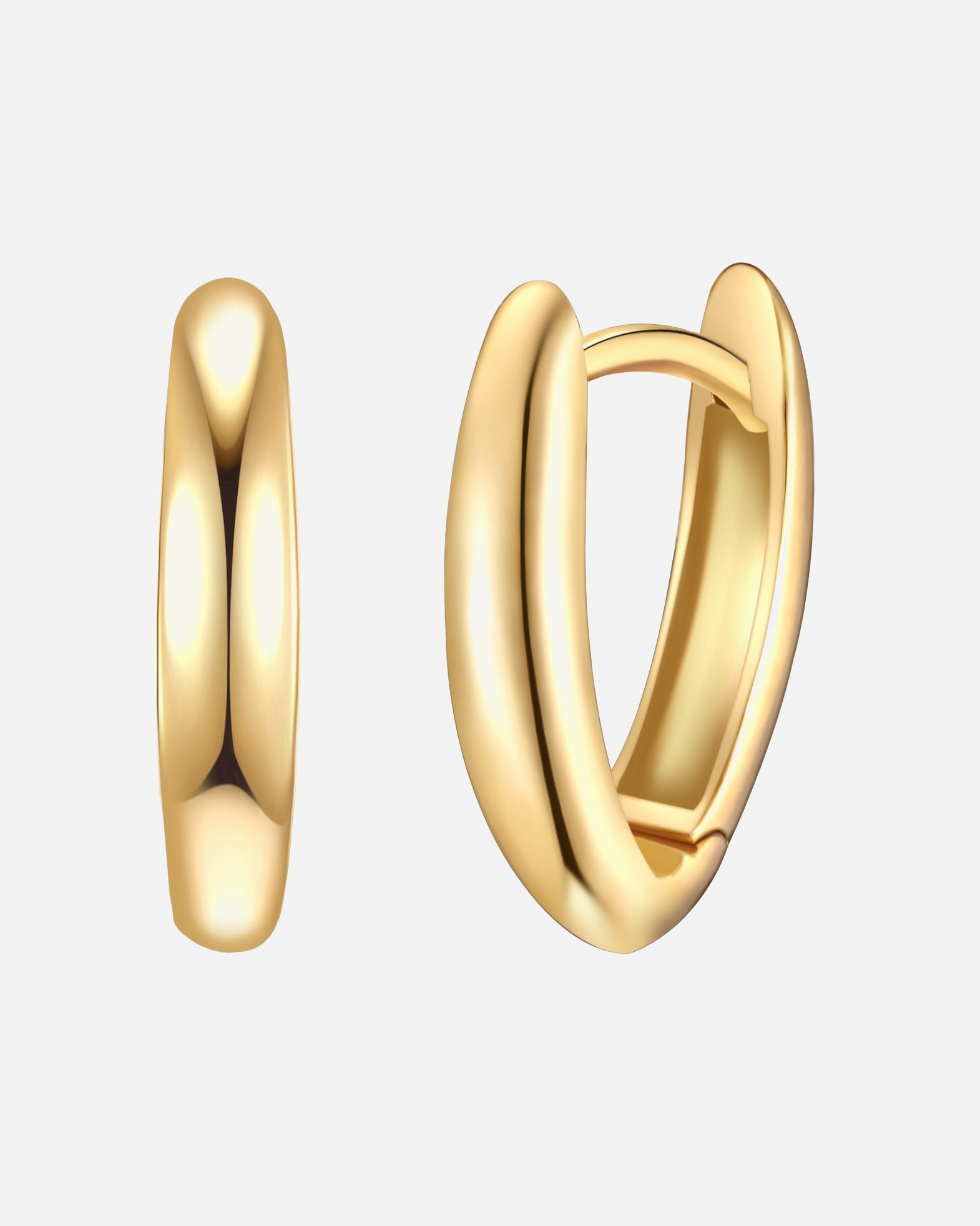 Obrączki dla Kobieta Kolczyki z Srebro wysokiej próby w Żółte złoto 14,2 mm