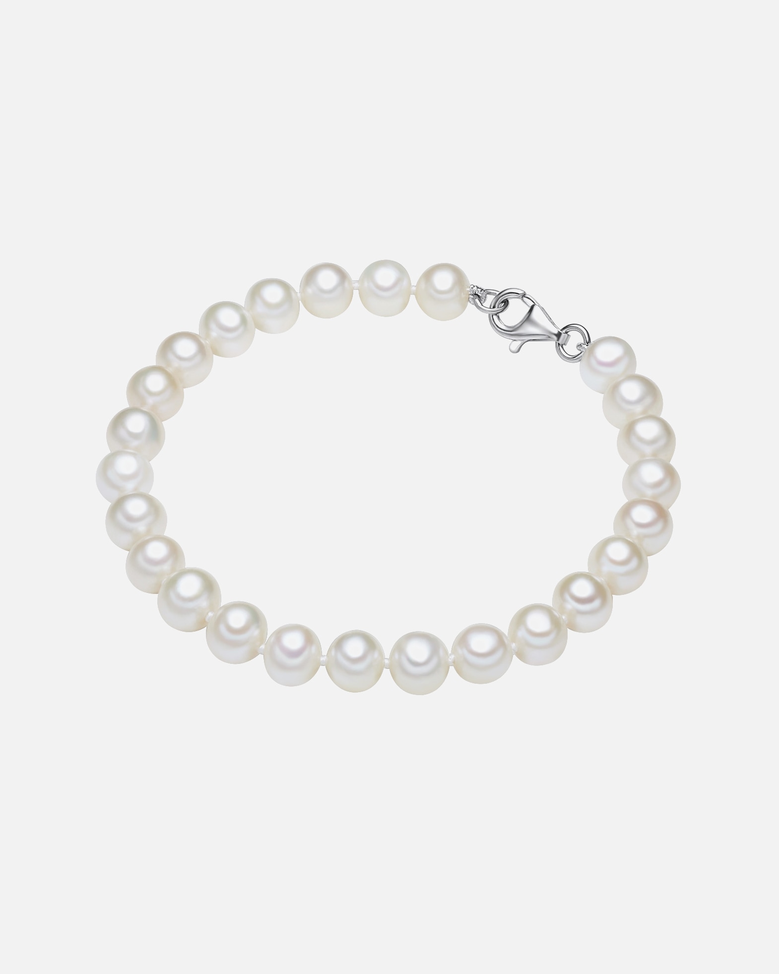 Bransoletka dla Kobieta Valero Pearls Bransoletka z pereł srebro wysokiej próby Perła hodowlana słodkowodna srebrny 21 cm