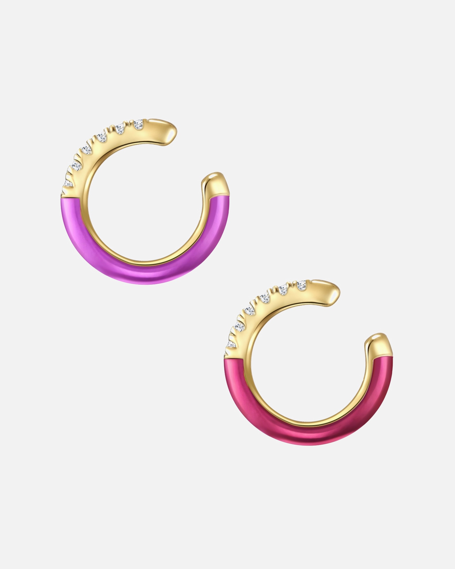 Kolczyki dla Kobieta Glanzstücke München Srebrne klamry na ucho srebro wysokiej próby Cyrkonia żółte złoto 12,3 mm