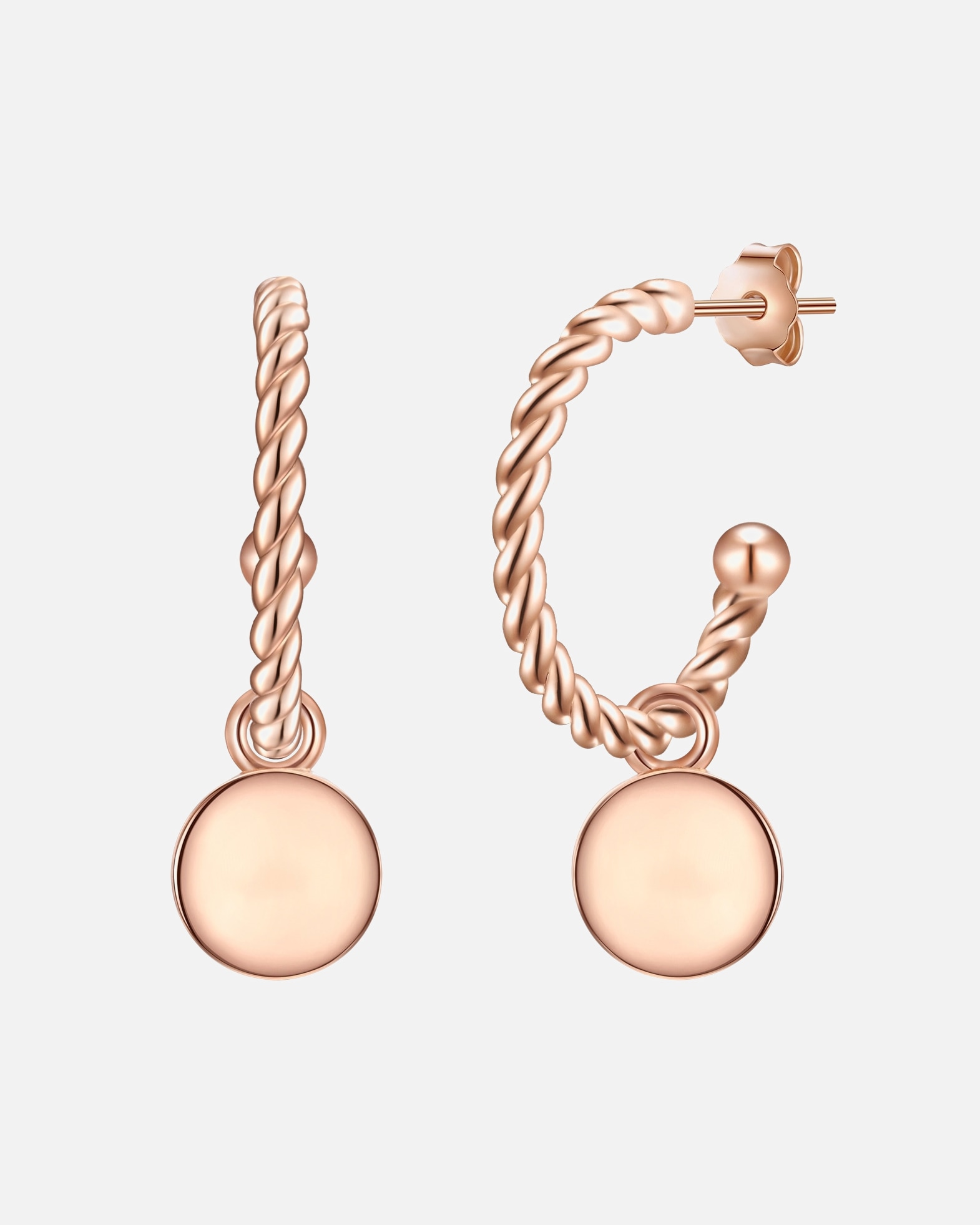 Obrączki dla Kobieta Kolczyki z Srebro wysokiej próby w Różowy złoty 24,8 mm