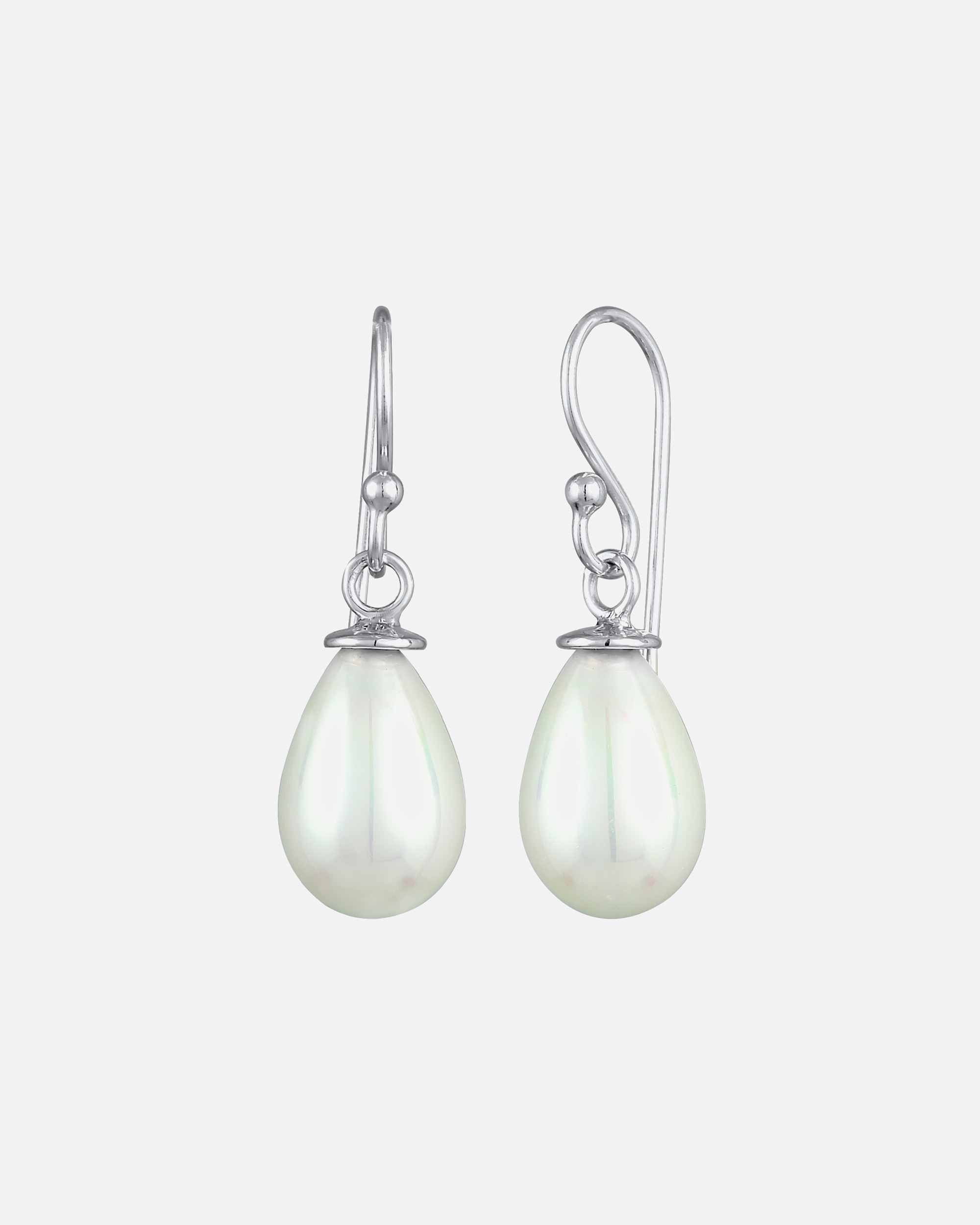 Kolczyki dla Kobieta Nenalina Damska zawieszka do uszu Oval Classic z perłą muszlową w srebrze próby 925 Sterling Silver silberfarben