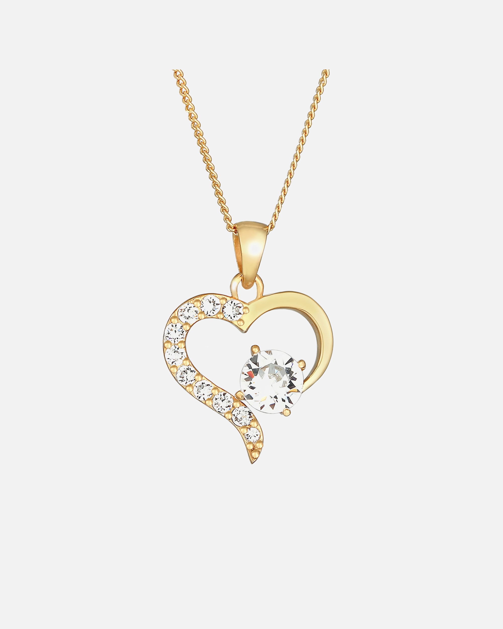 Naszyjnik dla Kobieta Elli Damy kochają serce z kryształami w srebra próby 925 goldfarben