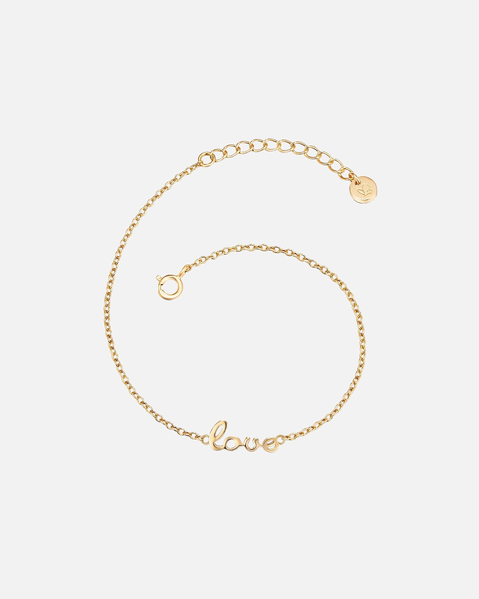 Bransoletka dla Kobieta Srebrna bransoleta Love srebro wysokiej próby żółte złoto 17,0 cm Basislänge + 3,0 cm Verlängerung