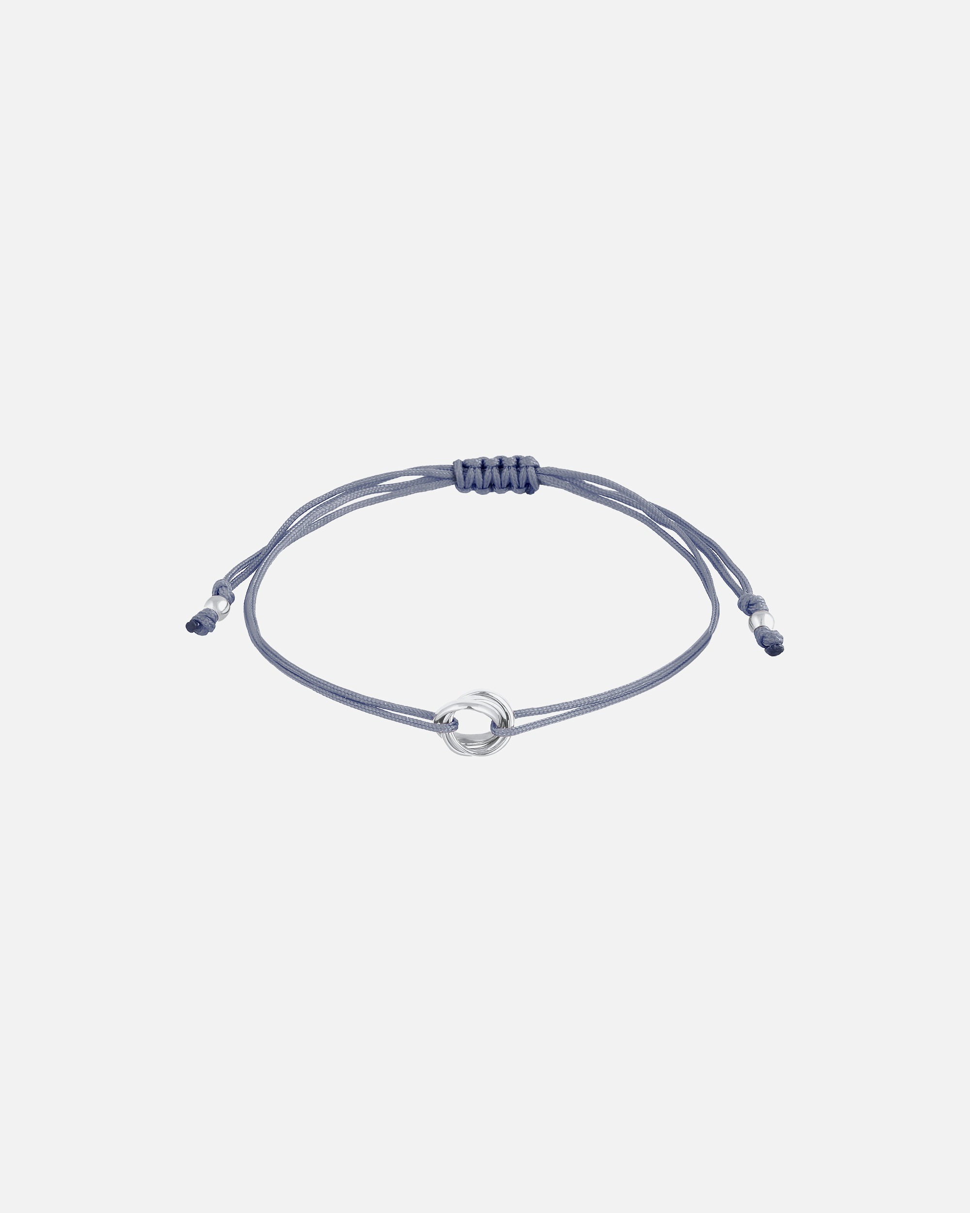 Bransoletka dla Kobieta Elli Damski okrągły pleciony z tekstylną opaską ze srebra próby 925 Sterling Silver Jasnoniebieski