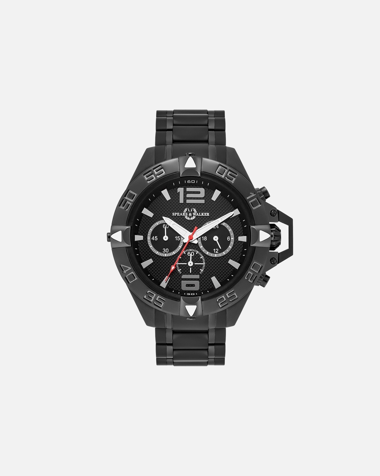 Zegar dla Mężczyzna Spears & Walker Zegarek kwarcowy Varus II Czarny Stal nierdzewna Czarny 230,0 mm
