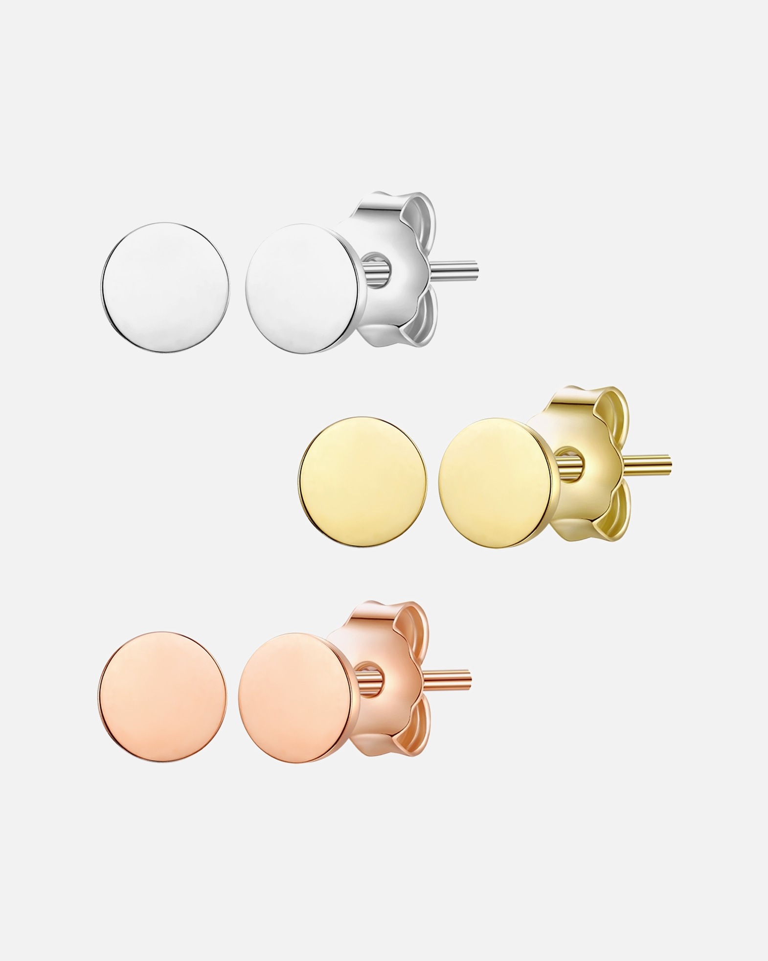 Kolczyki dla Kobieta Glanzstücke München Srebrne kolczyki sztyfty srebro wysokiej próby srebrny/żółte złoto/ 3,8 mm