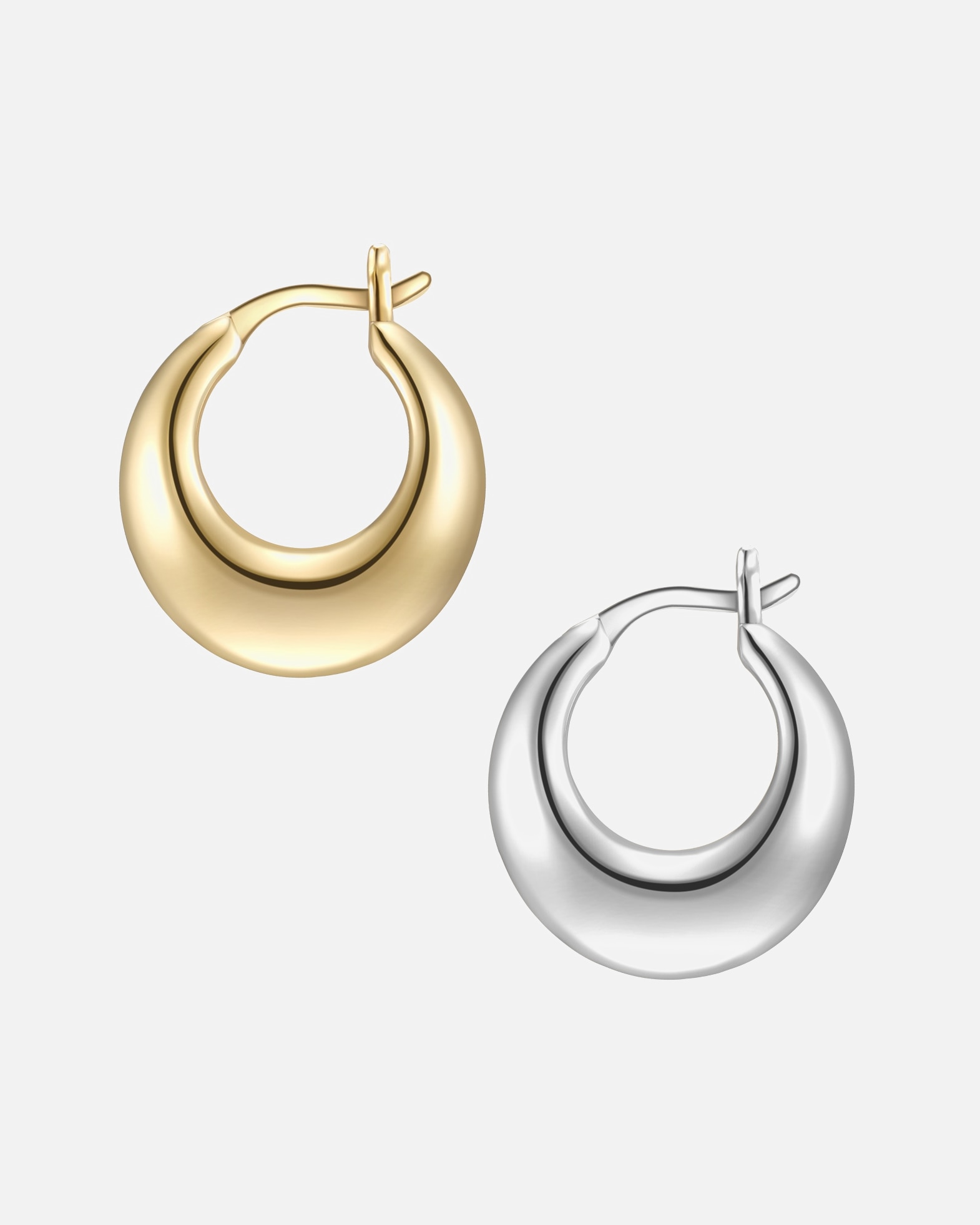 Obrączki dla Kobieta Glanzstücke München Kolczyki z Srebro wysokiej próby w Srebrny/żółte złoto 17,9 mm