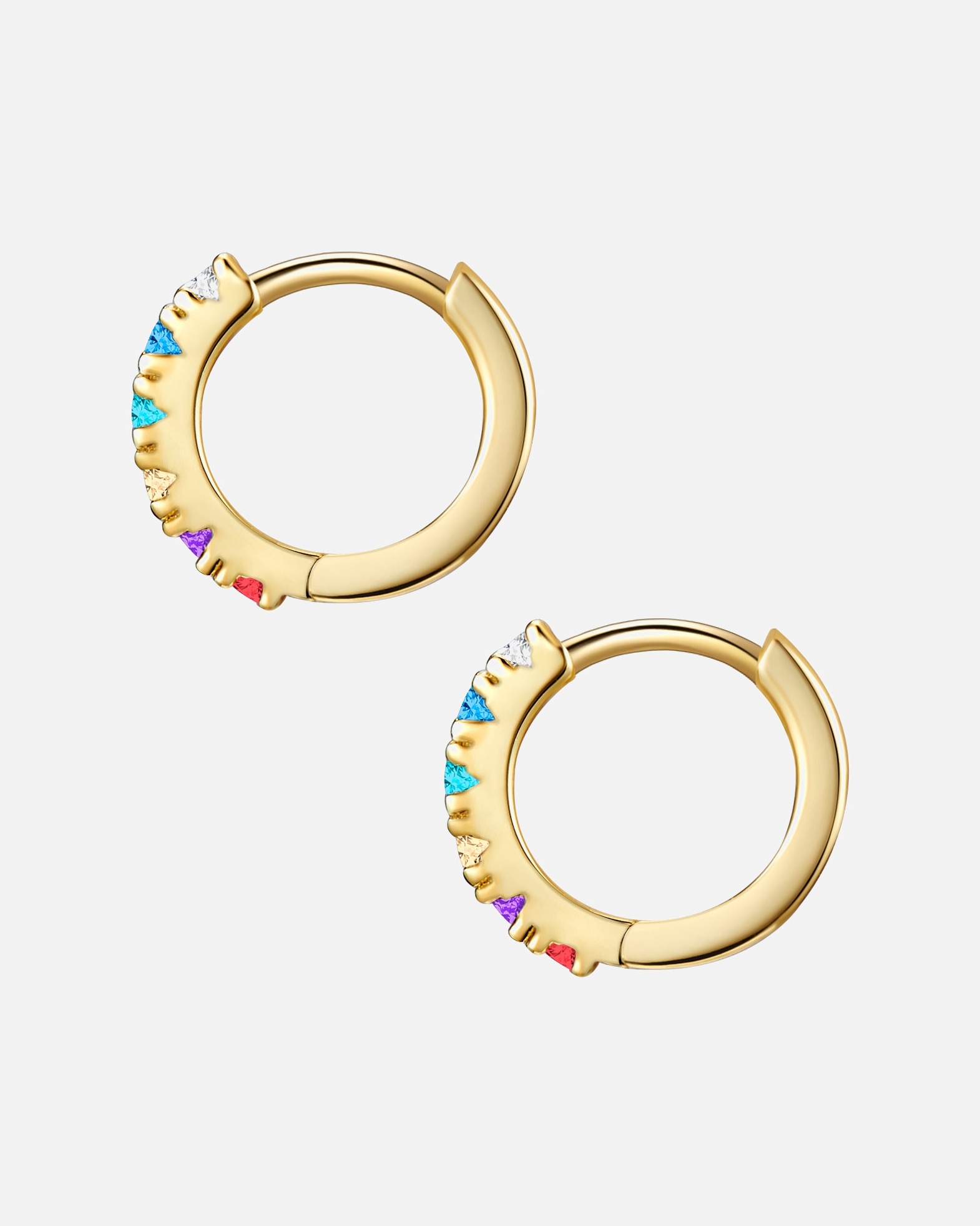 Obrączki dla Kobieta Glanzstücke München Srebrne kolczyki kreole srebro wysokiej próby Cyrkonia żółte złoto 11,5 mm