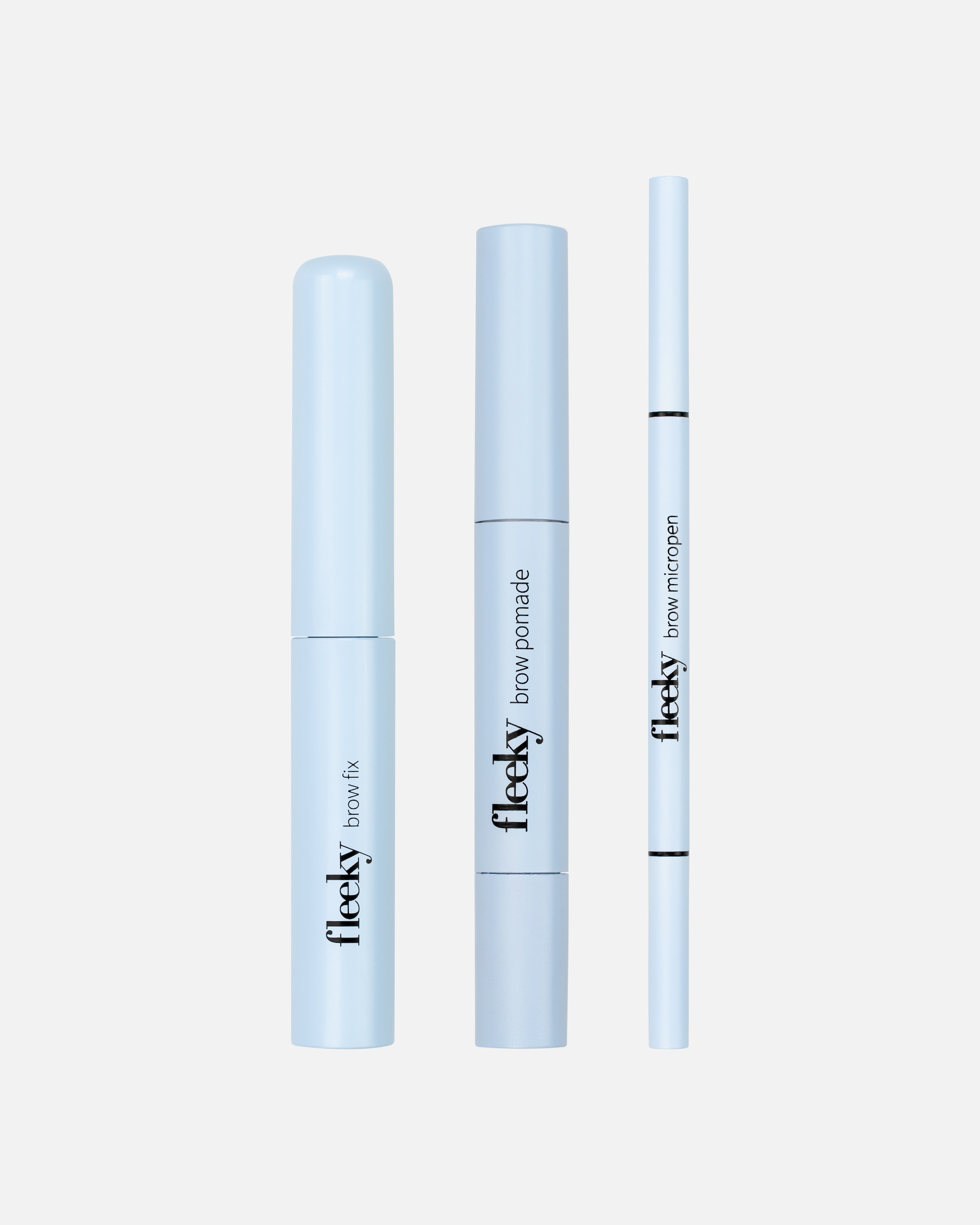 Zestaw do makijażu brwi dla Unisex Fleeky Zestaw do Brwi - Pomada, Żel i Precyzyjna Kredka Jasny brąz