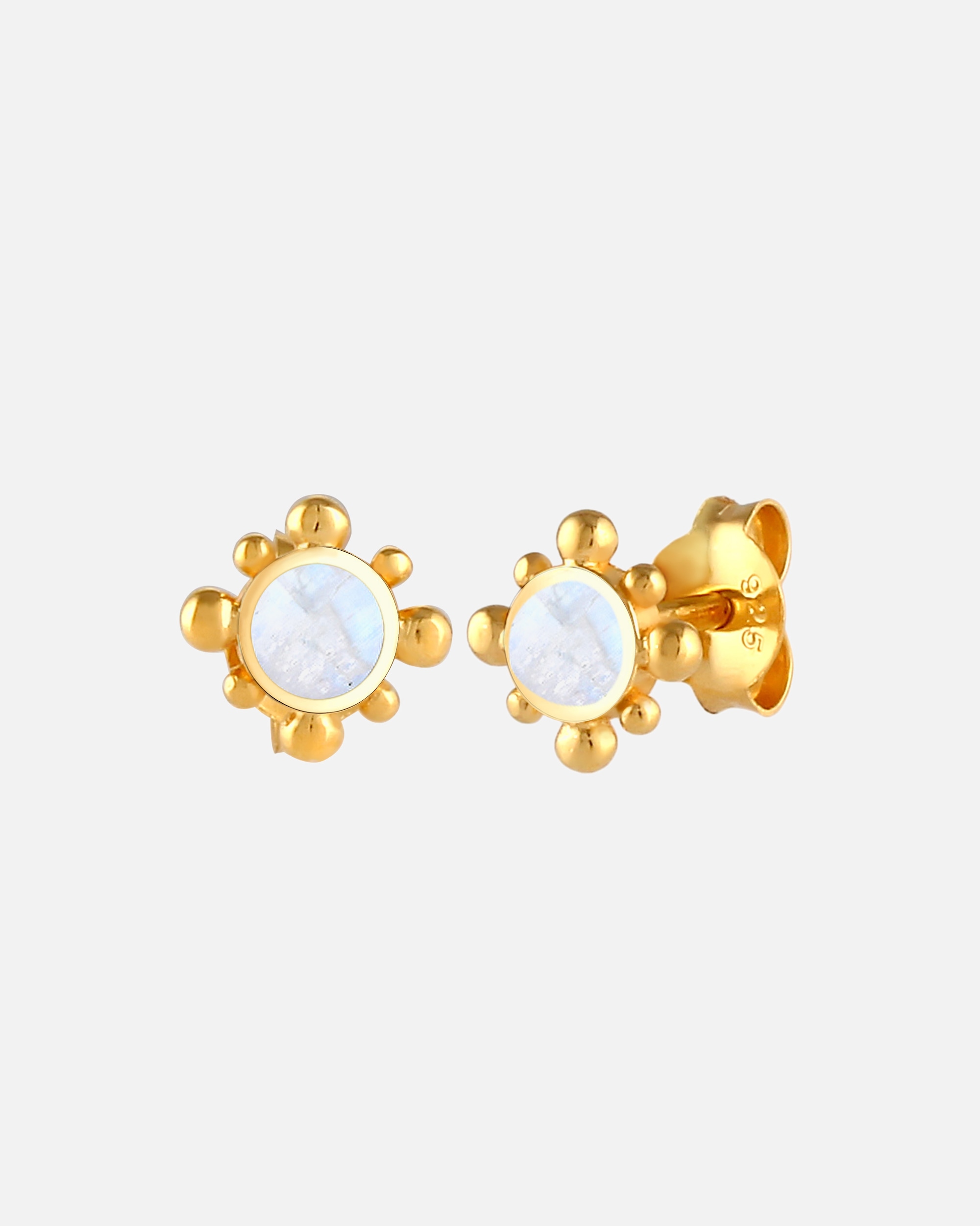Kolczyki dla Kobieta Elli Ladies Moonstone Plug Vintage 925 Sterling Silver Gold Plated goldfarben