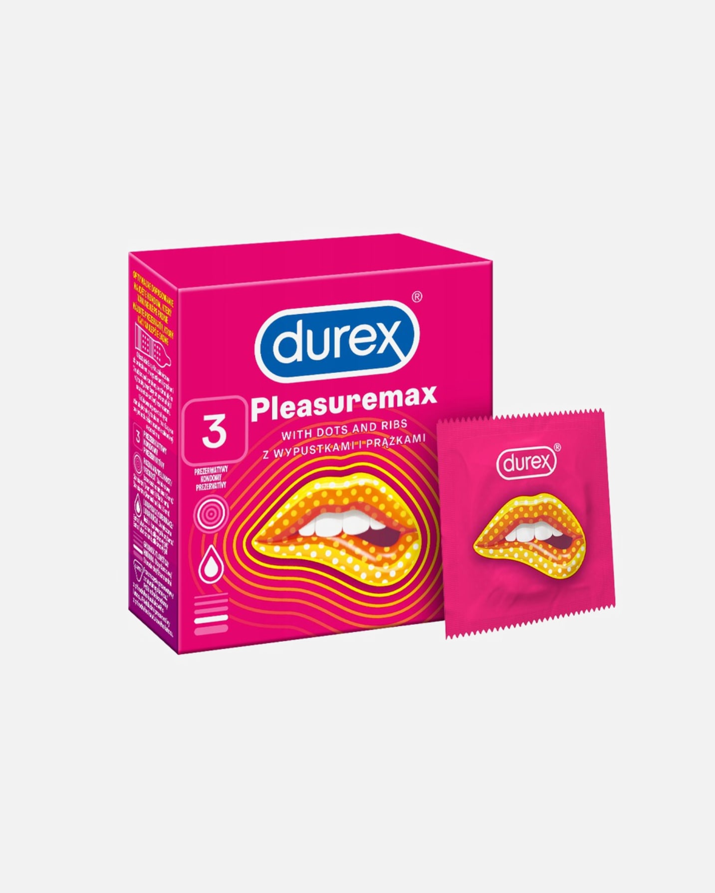 Prezerwatywa dla Unisex Durex Pleasuremax 3 szt
