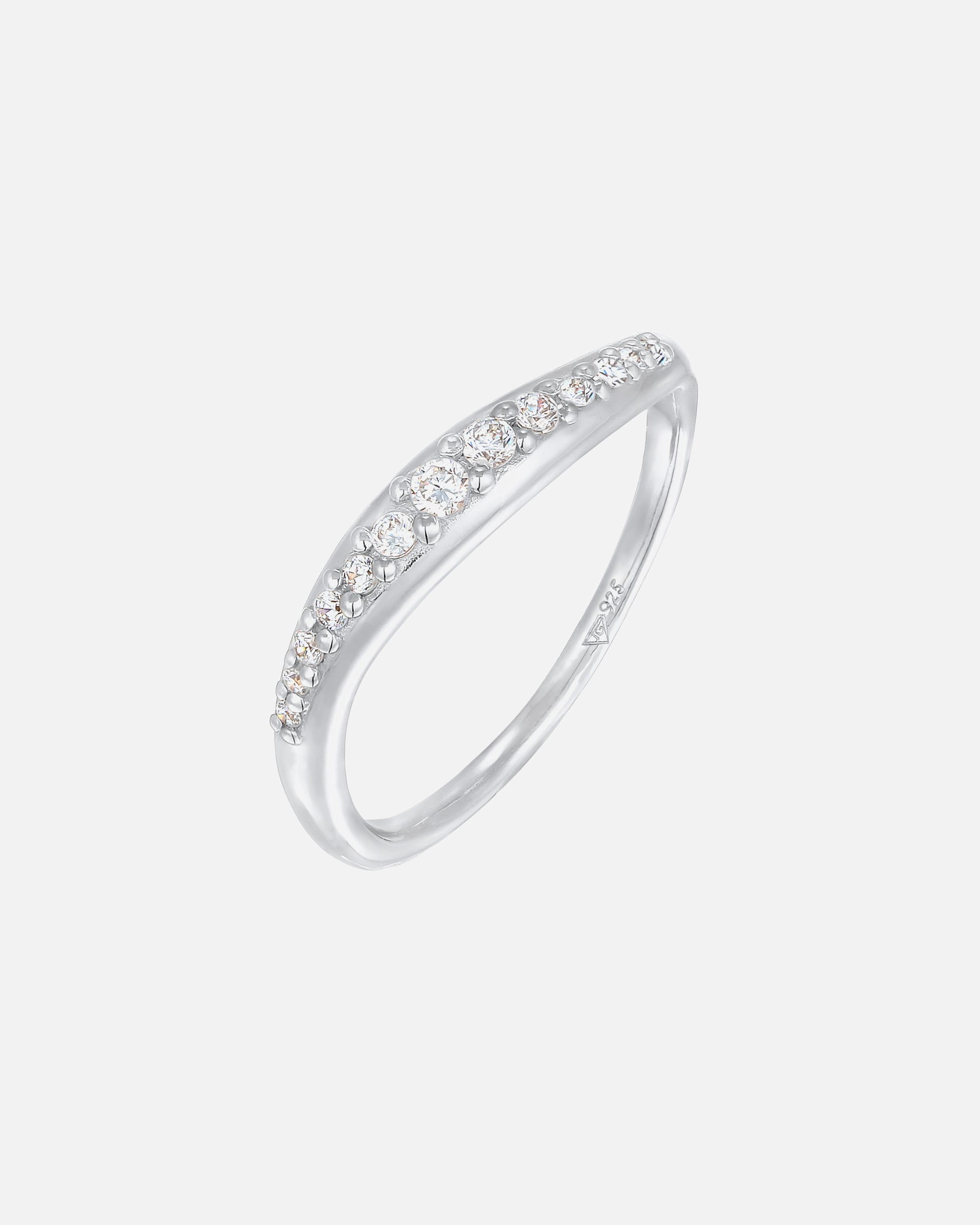 Pierścionek dla Kobieta Elli Damski do łączenie skręcony Elegant z kryształami cyrkonii w srebrze próby 925 Sterling Silver 56